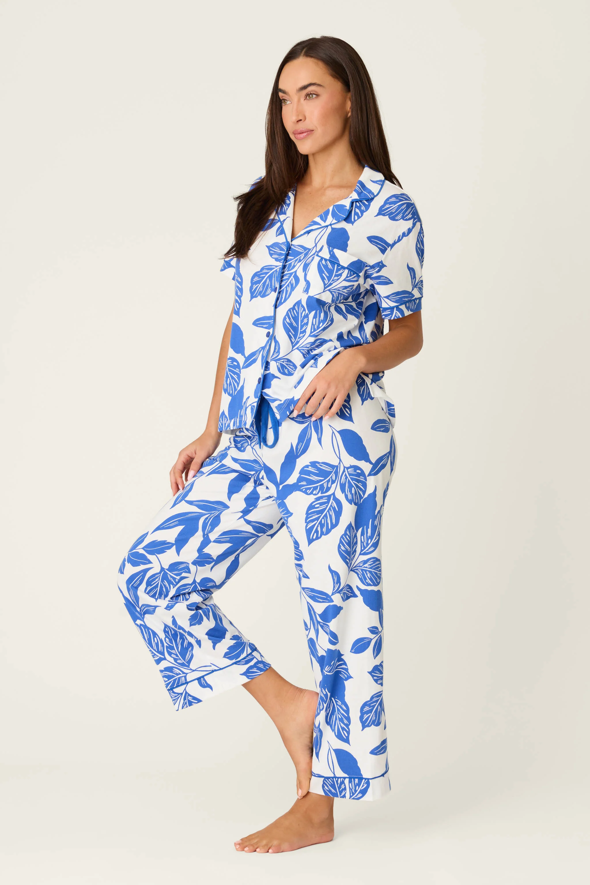 Whimsy Sapphire Garden Cropped PJ Set - Image 2
