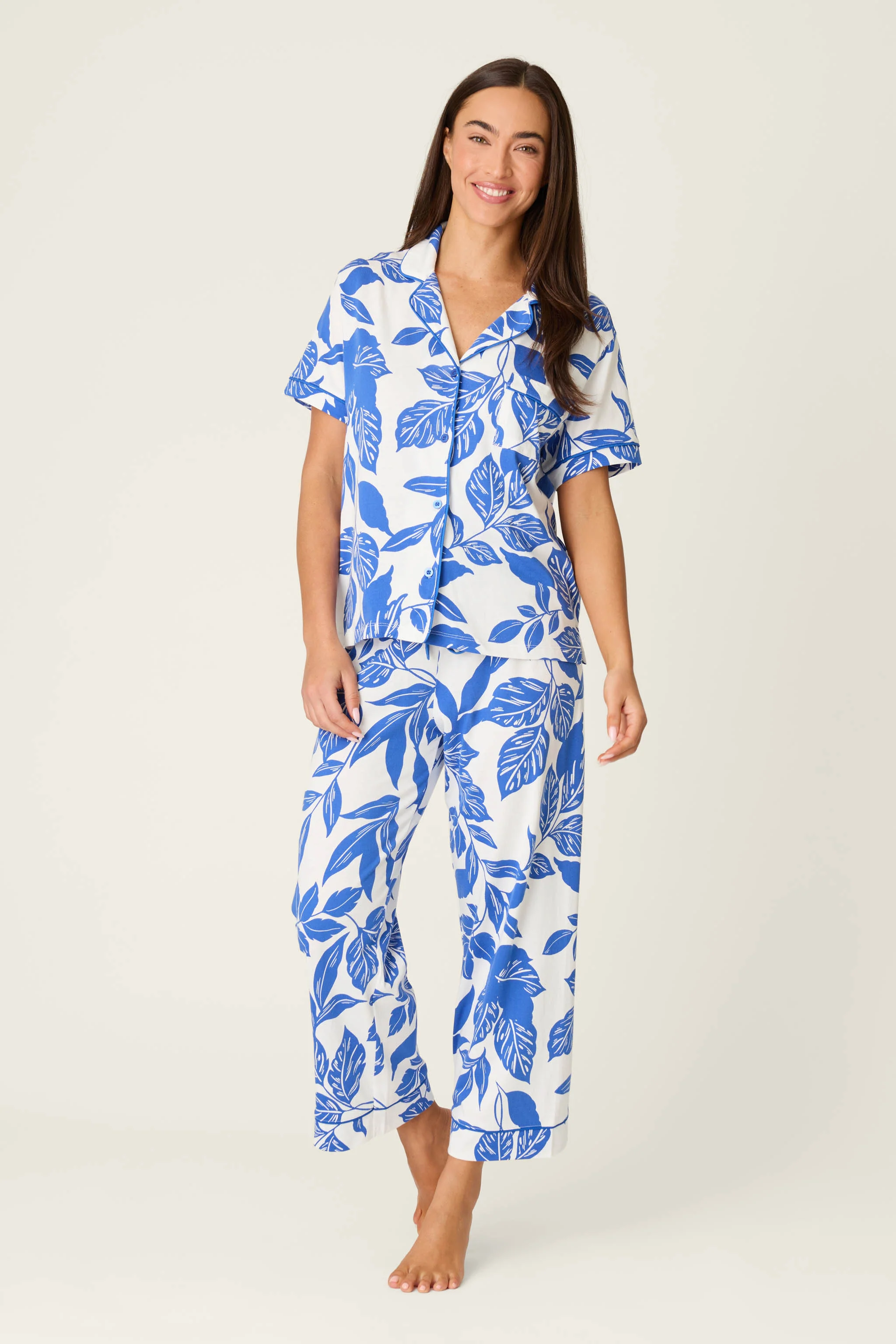 Whimsy Sapphire Garden Cropped PJ Set - Image 4