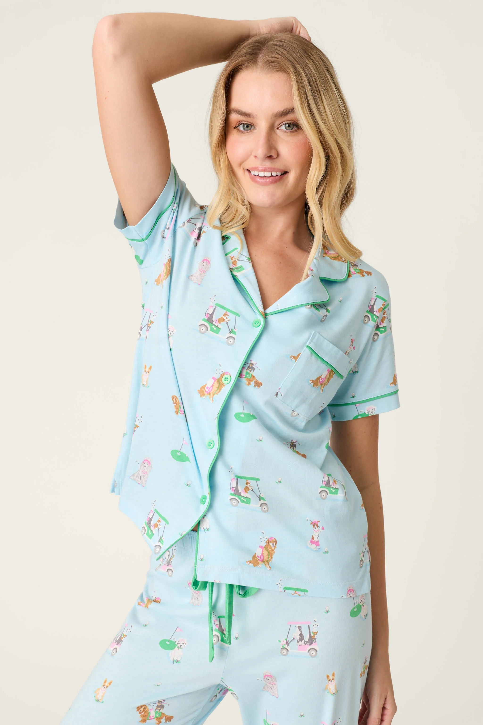 Whimsy Putter Pup Cropped PJ Set - Image 3
