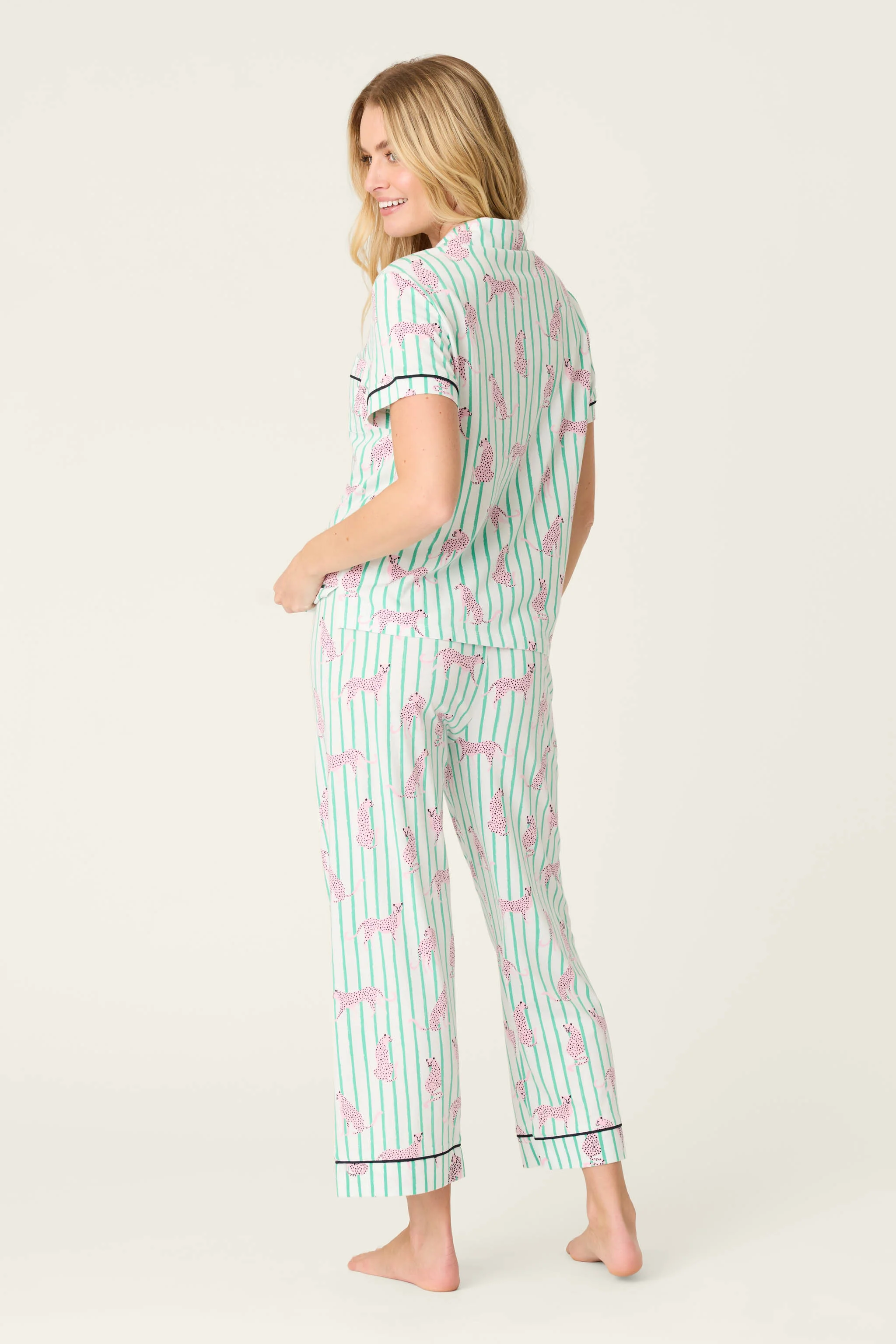 Whimsy Cool Cat Cropped PJ Set - Image 2