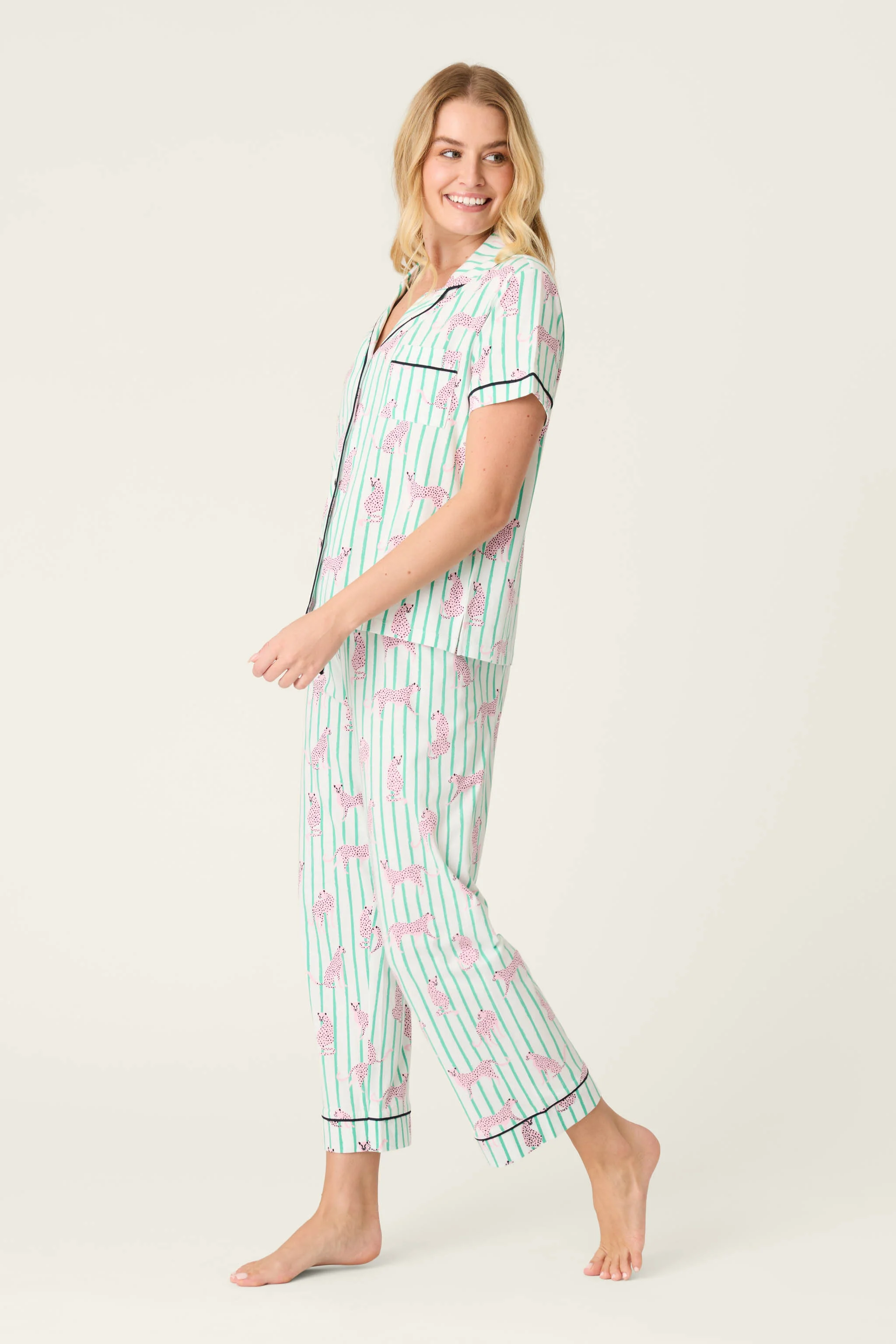 Whimsy Cool Cat Cropped PJ Set - Image 4