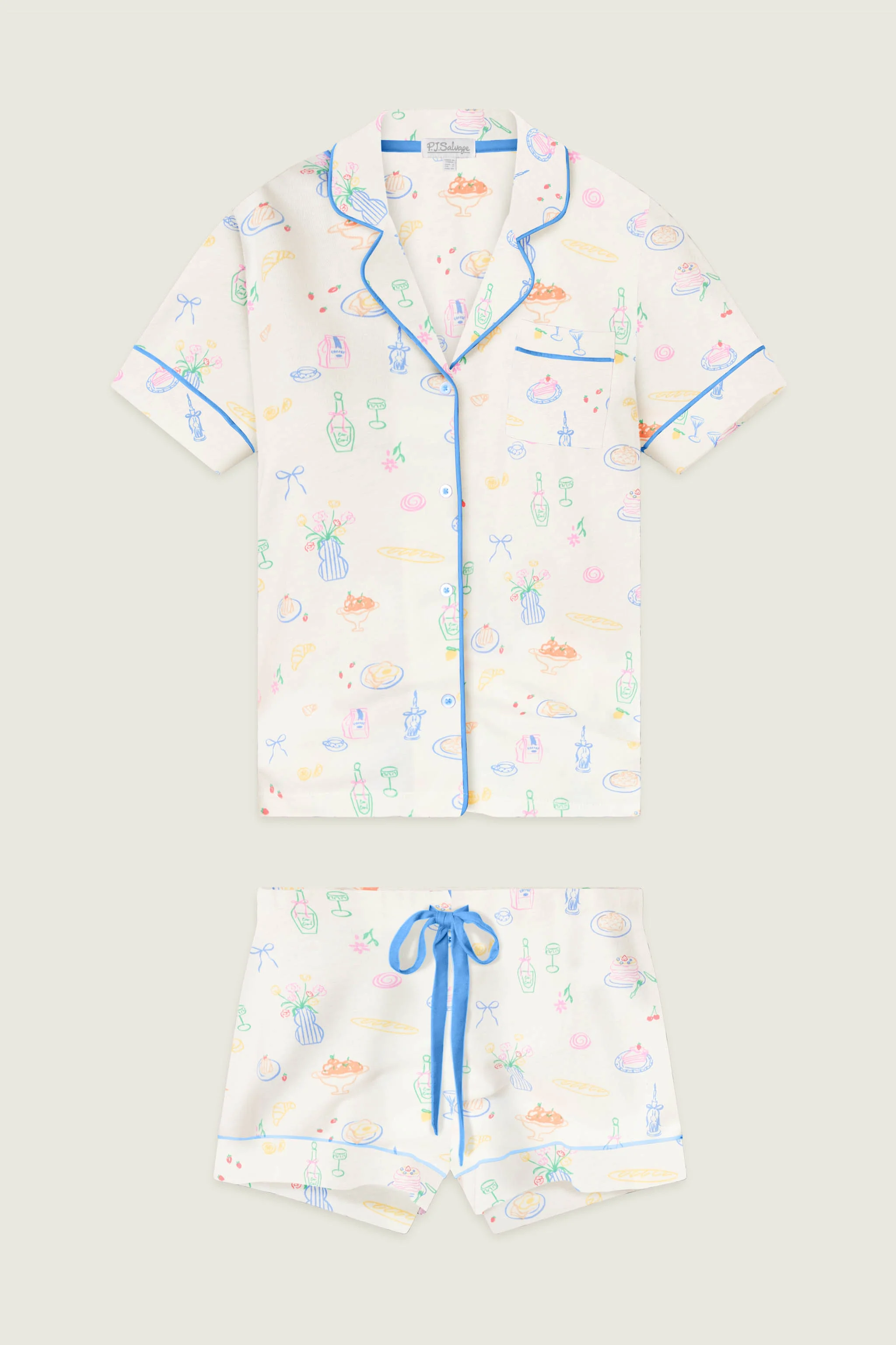 Whimsy Parisian Picnic Short PJ Set - Image 5