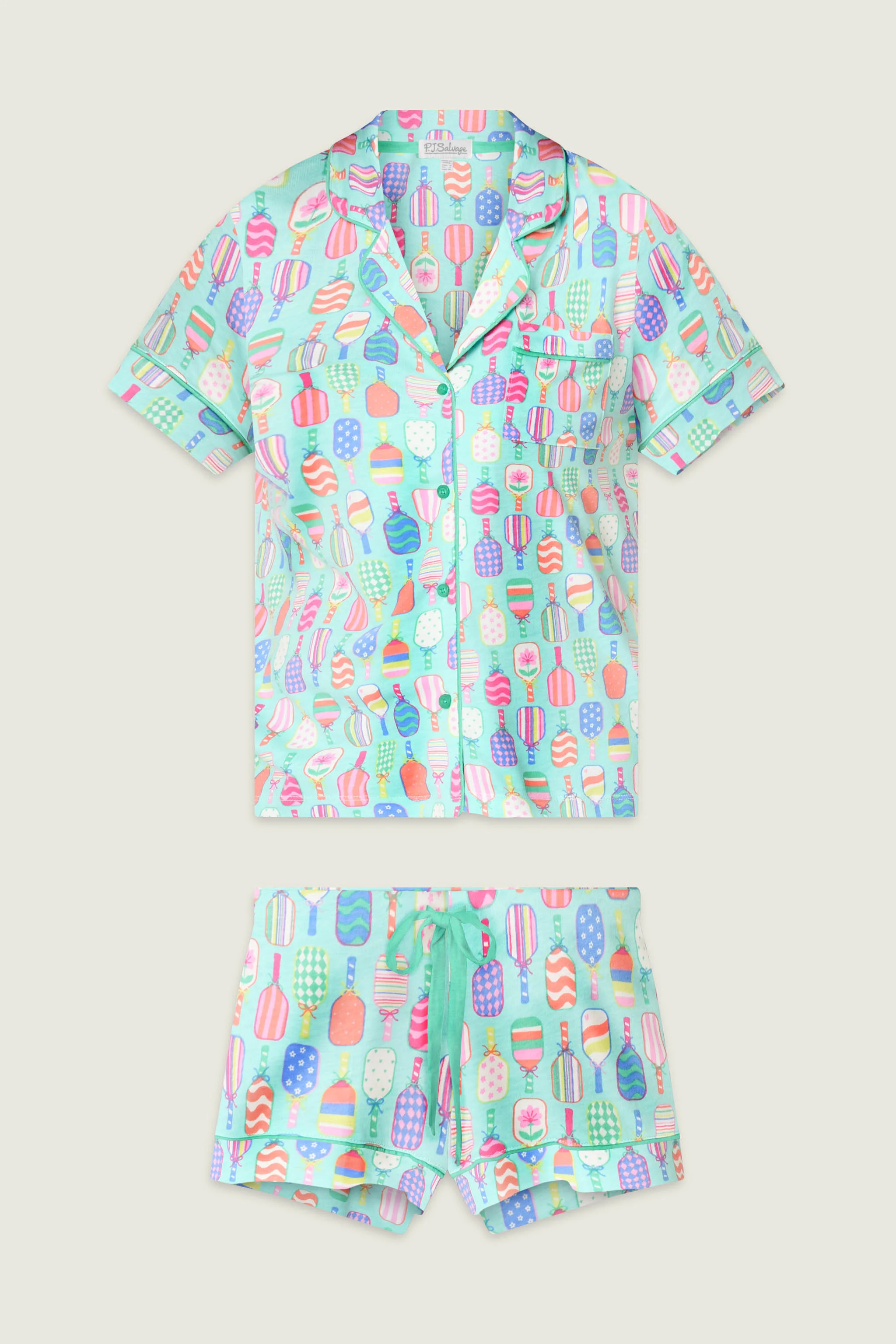 Whimsy Pickleball Paddle Party Short PJ Set - Image 5