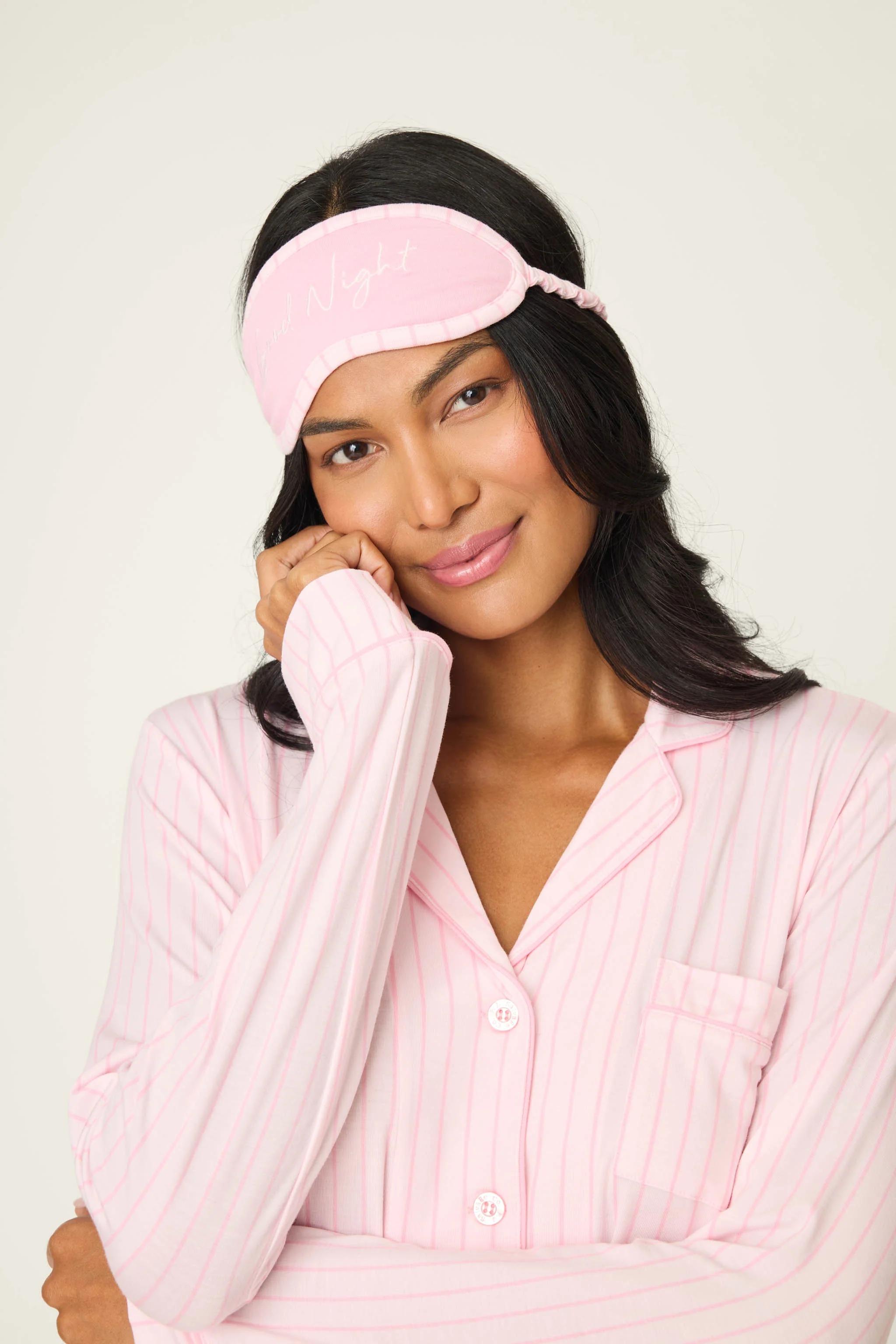 Modal Basics Pink Stripe 3-Piece PJ Set - Image 5