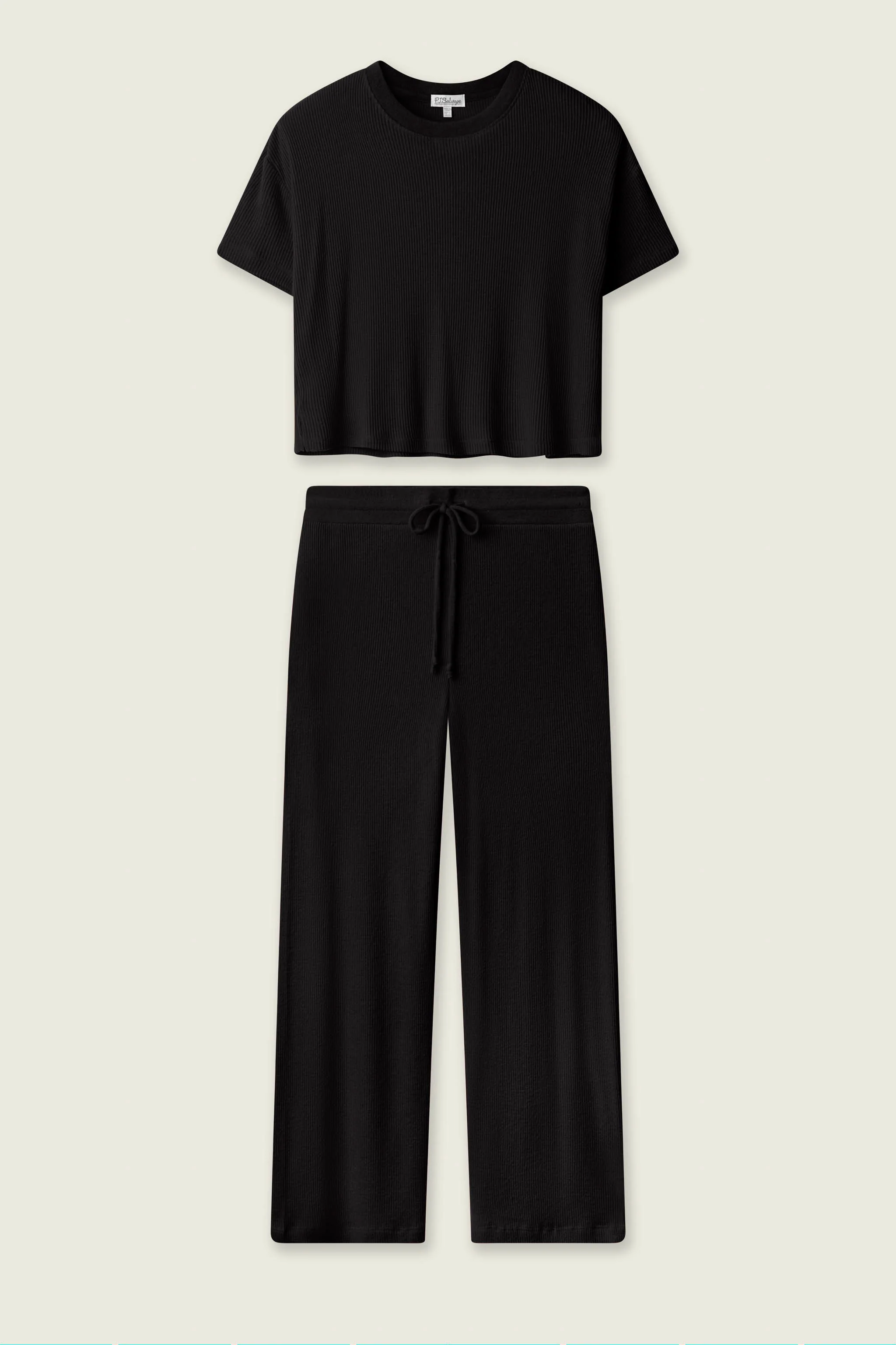 Textured Essentials Black Long Lounge Set - Image 2
