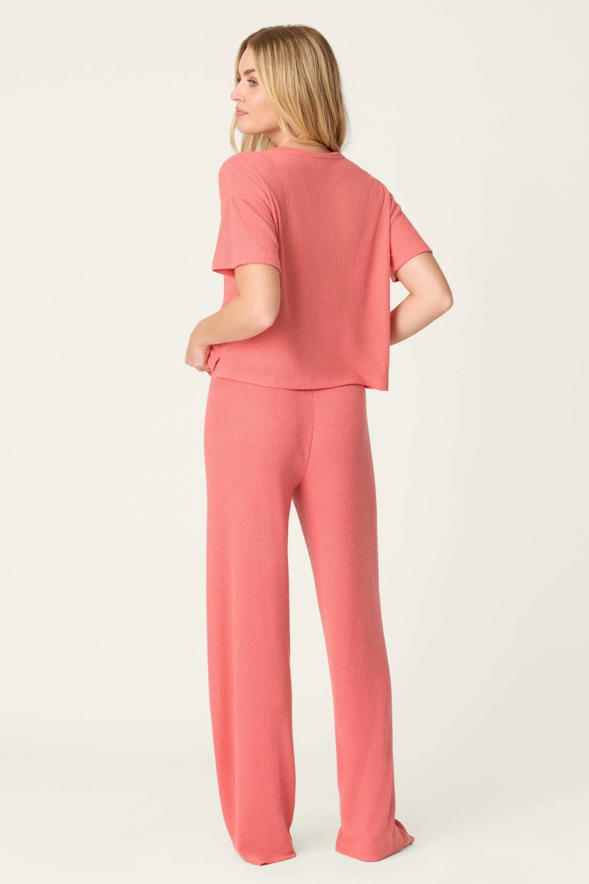 Textured Essentials Sunset Rose Long Lounge Set - Image 2