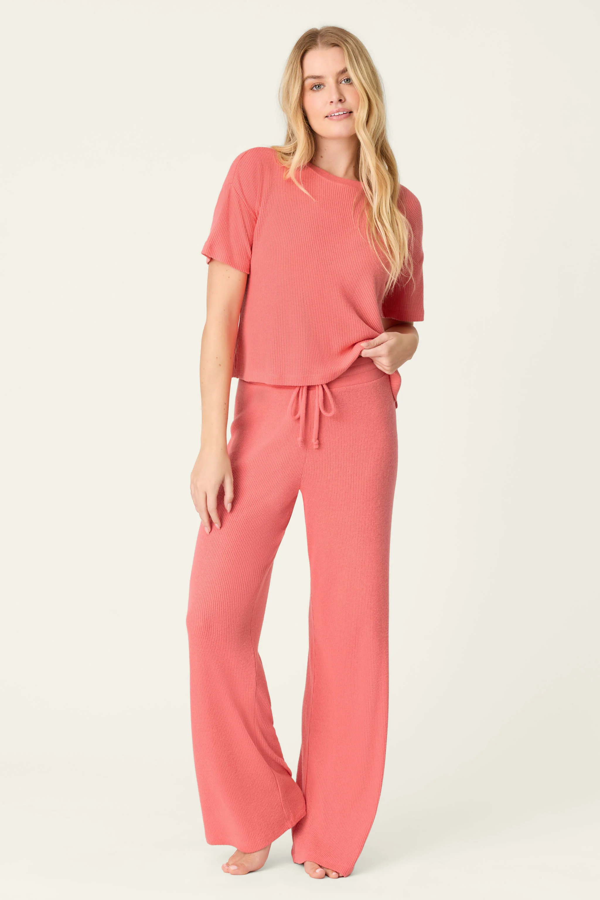 Textured Essentials Sunset Rose Long Lounge Set - Image 4