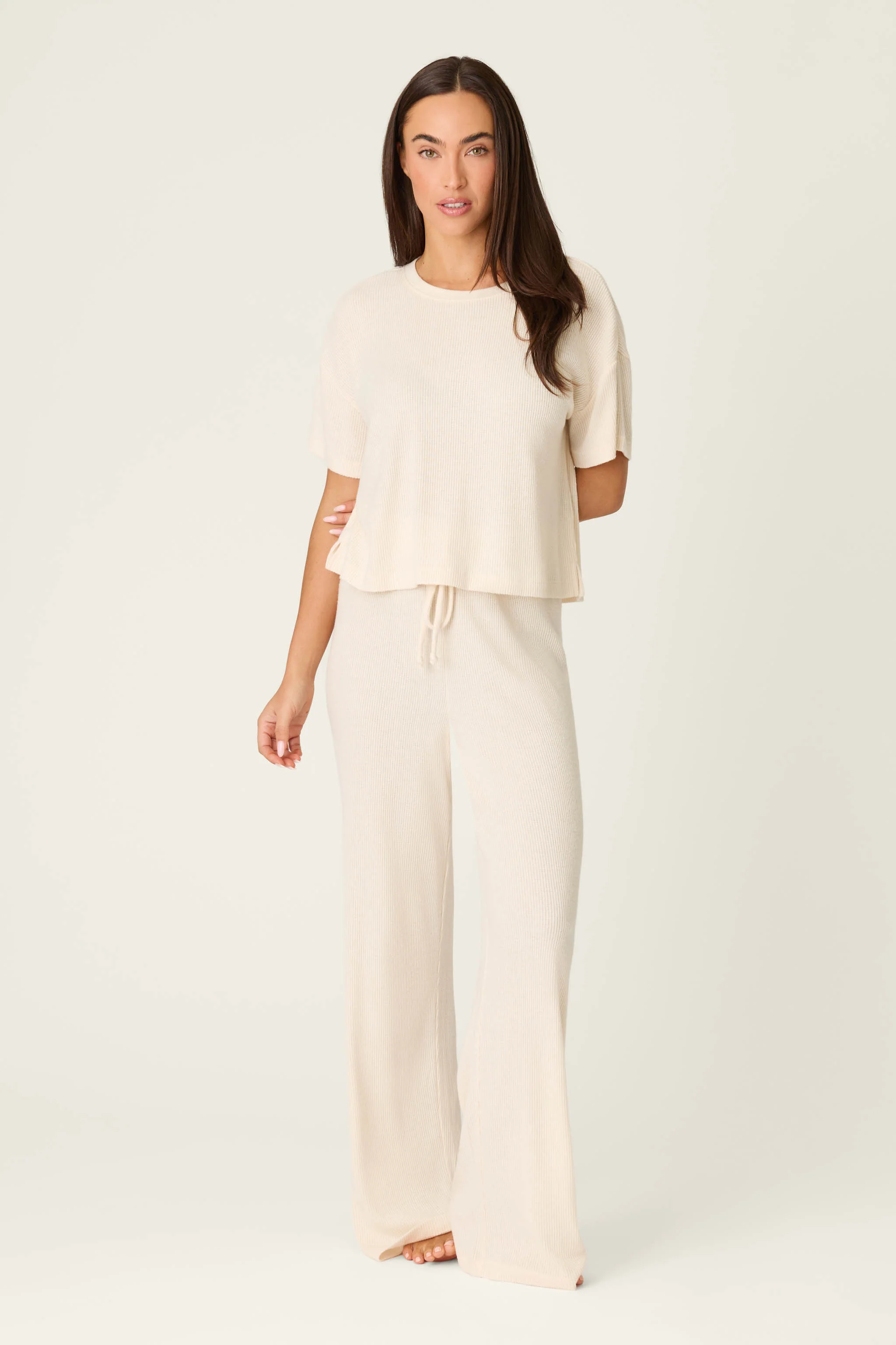 Textured Essentials Stone Short Sleeve Top - Image 3