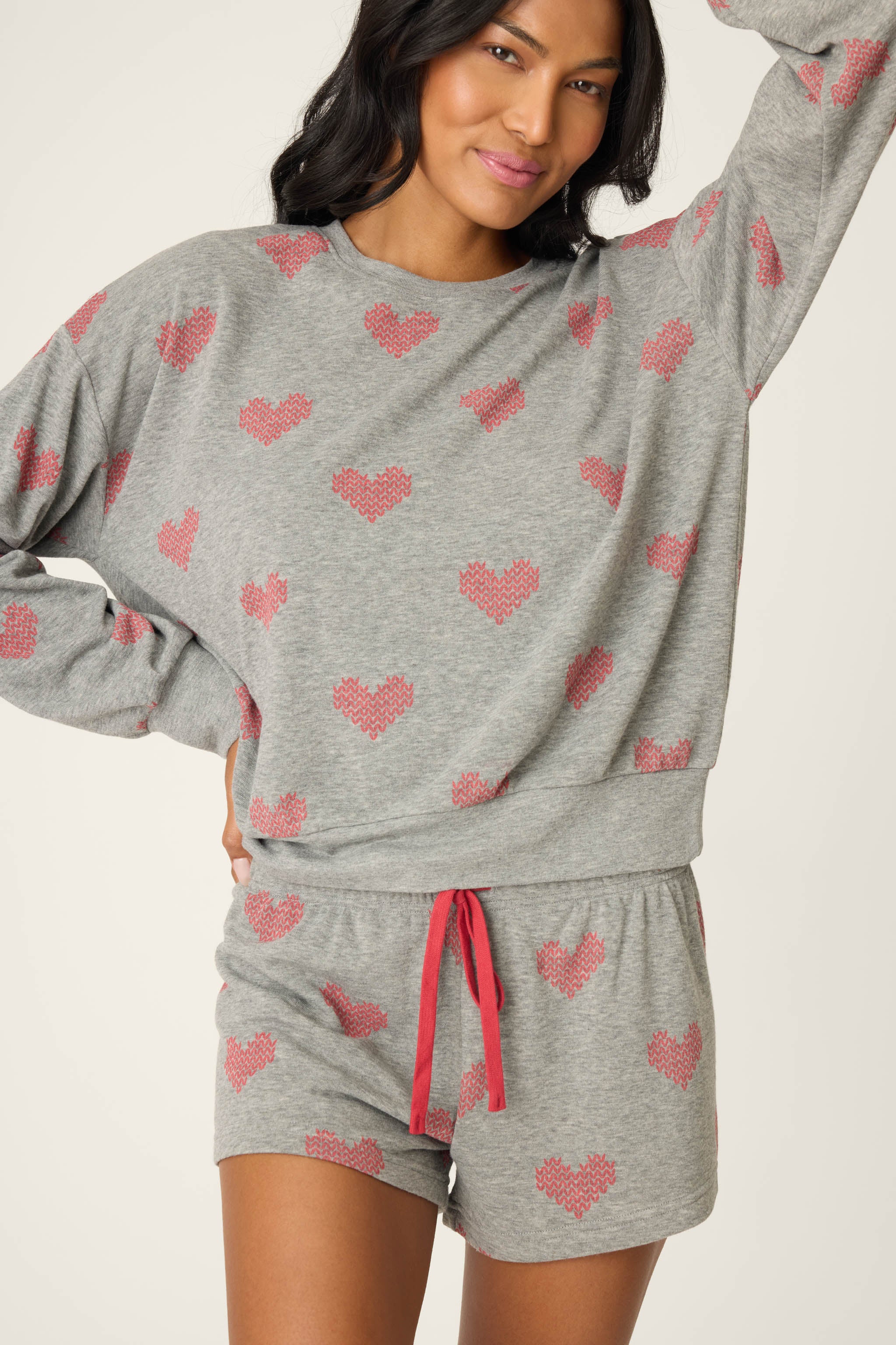 Heart Print Fleece PJ Set - Image 3