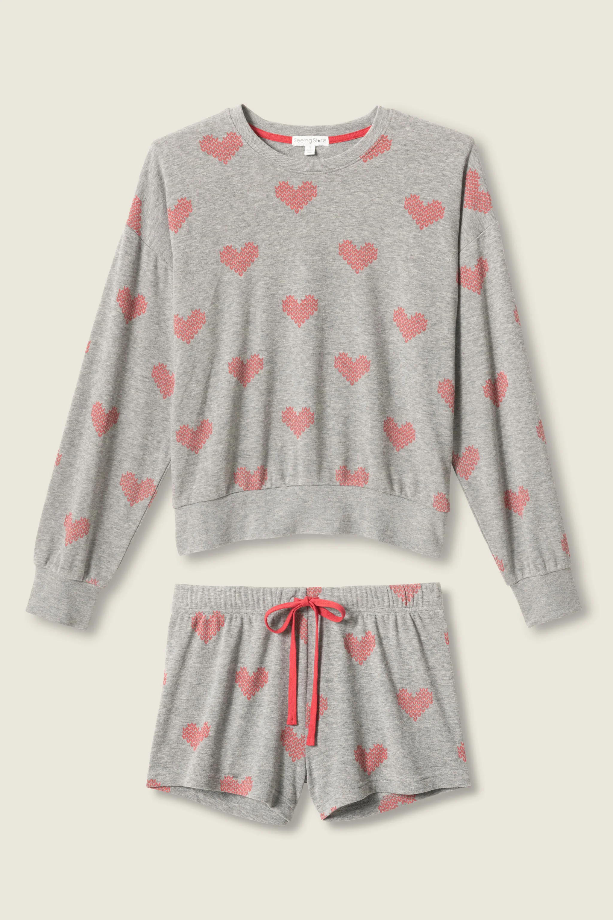 Heart Print Fleece PJ Set - Image 6