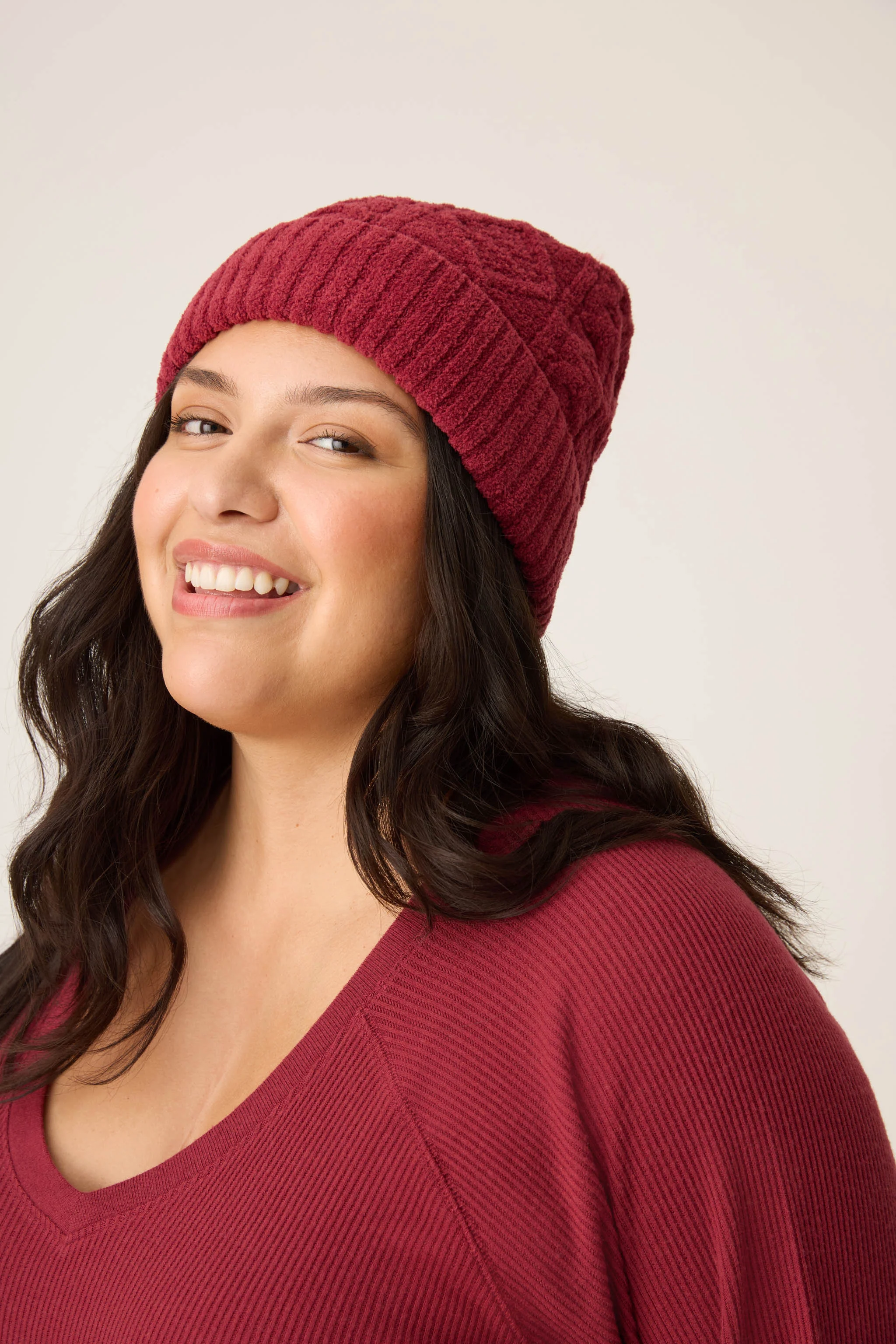 Chenille Cable Knit Port Beanie - Image 3