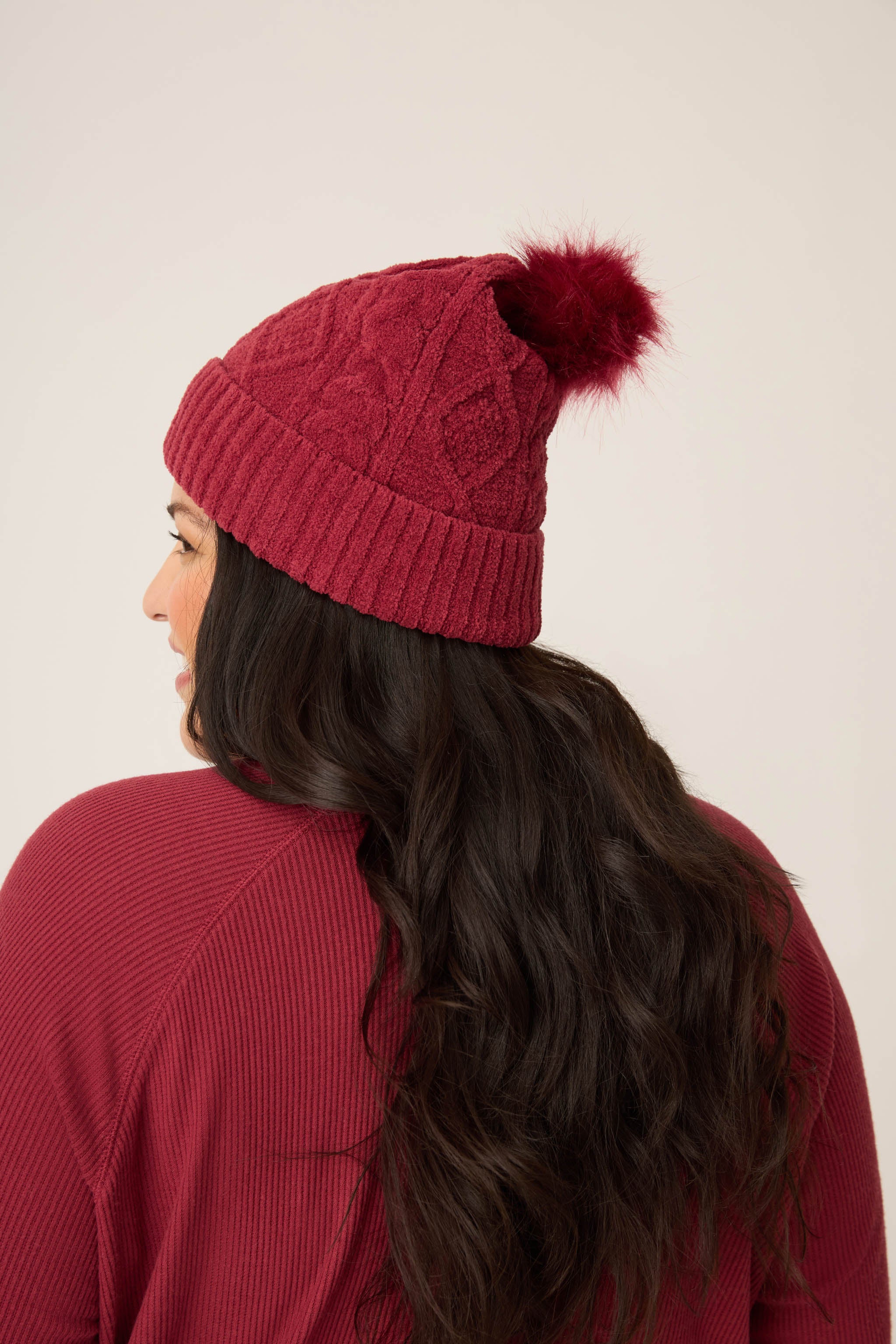 Chenille Cable Knit Port Beanie - Image 4