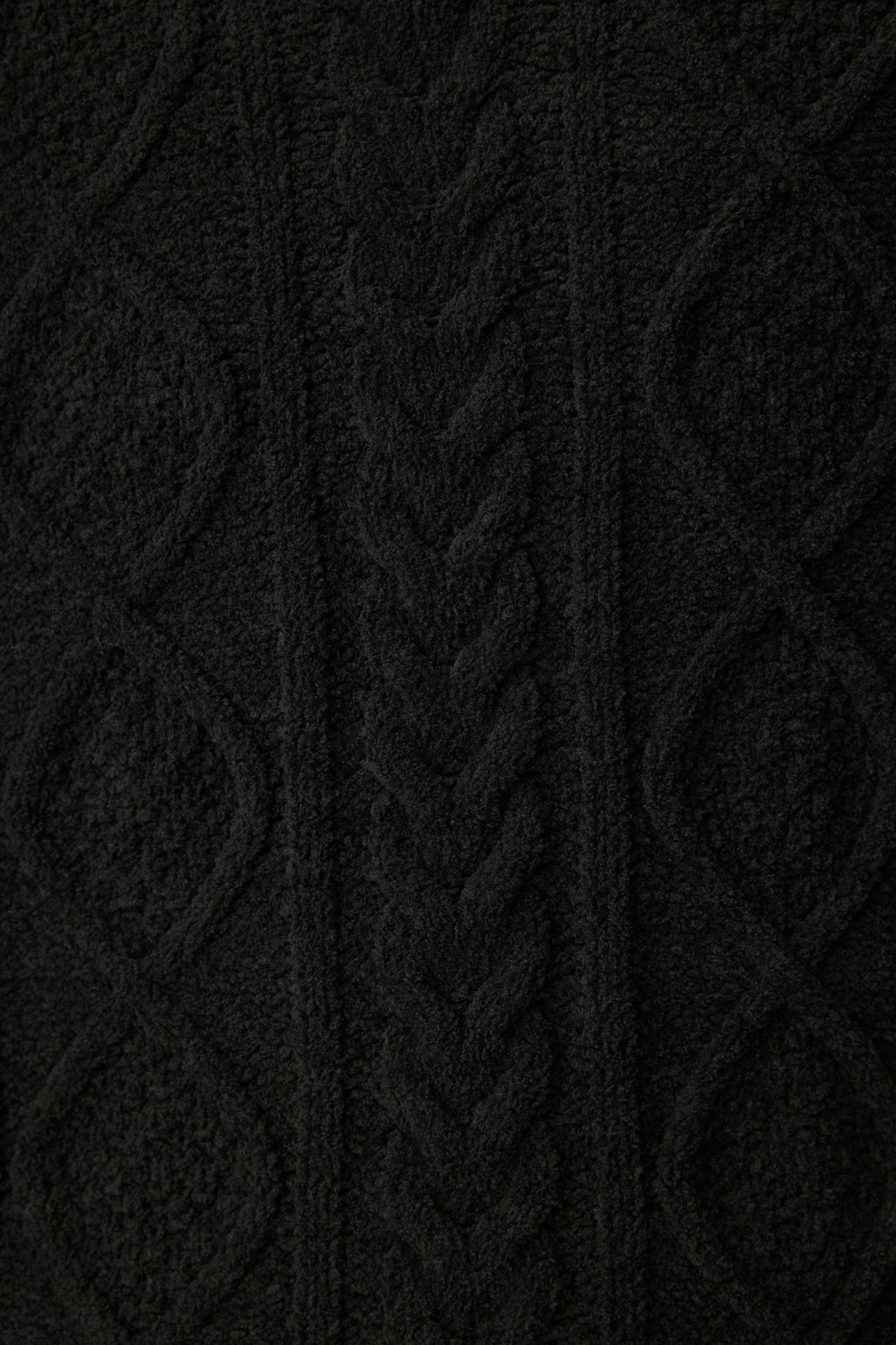 Chenille Cable Knit Black Slippers - Image 6