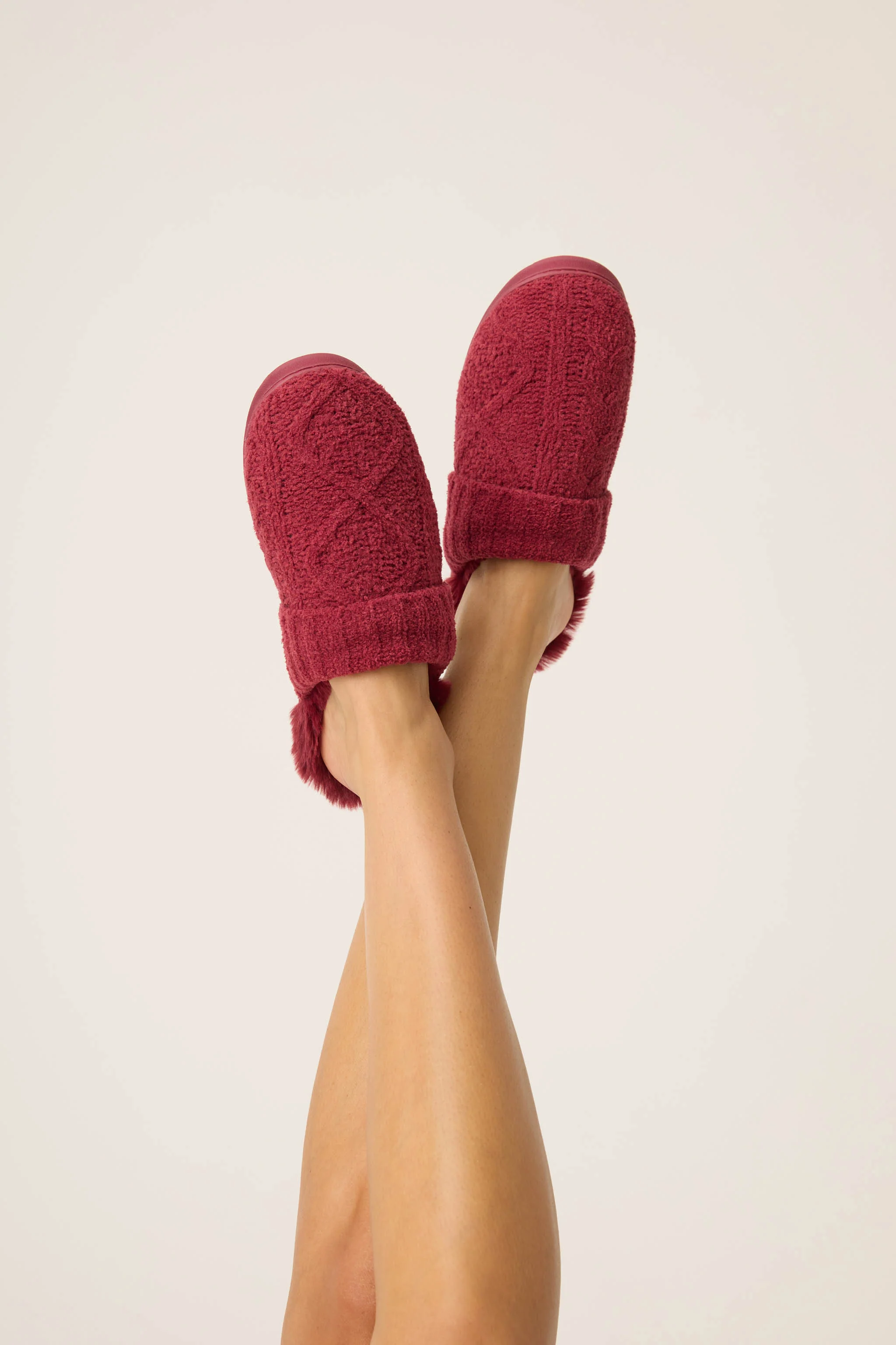 Chenille Cable Knit Port Slippers - Image 4