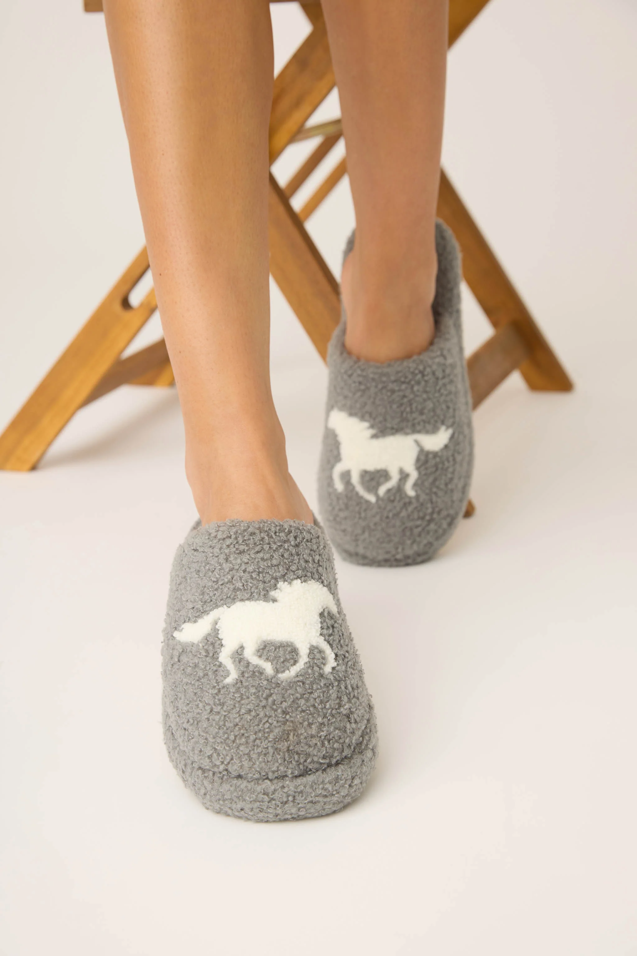 Let's Get Cozy Horse Fleece Slipper