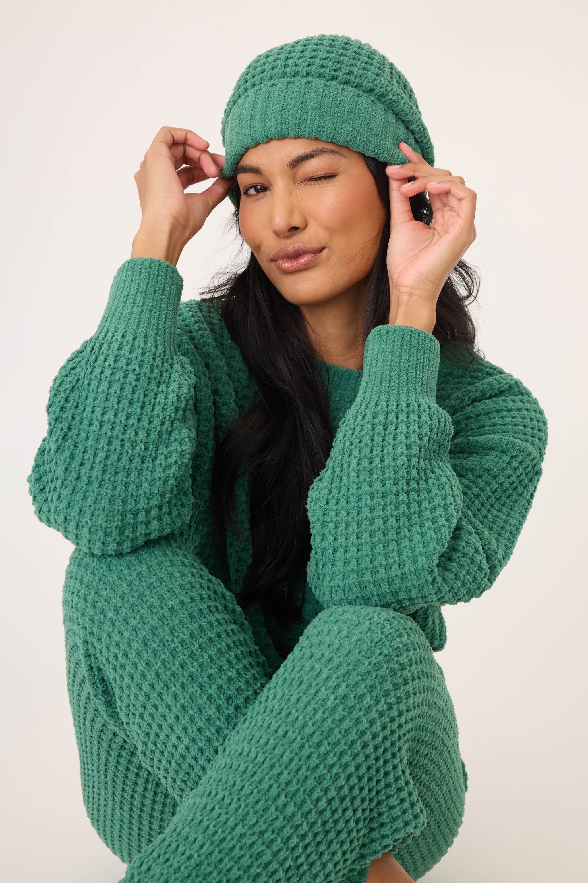 Chenille Waffle Forest Beanie - Image 3