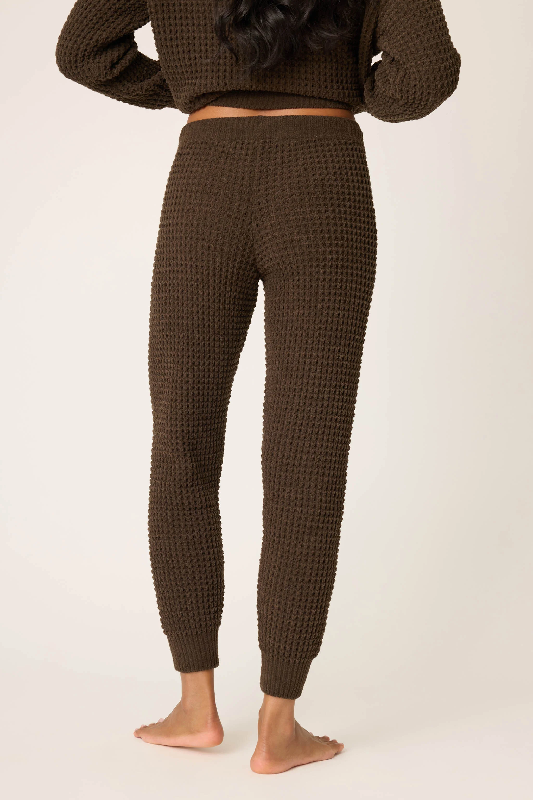 Chenille Waffle Chocolate Banded Pants - Image 5