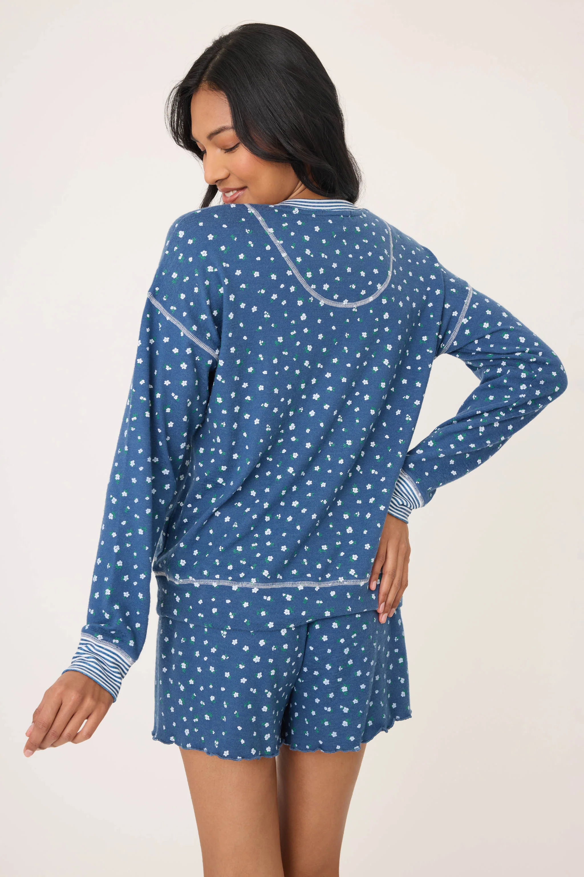 Cozy Life Ditsy Floral Long Sleeve Top - Image 4
