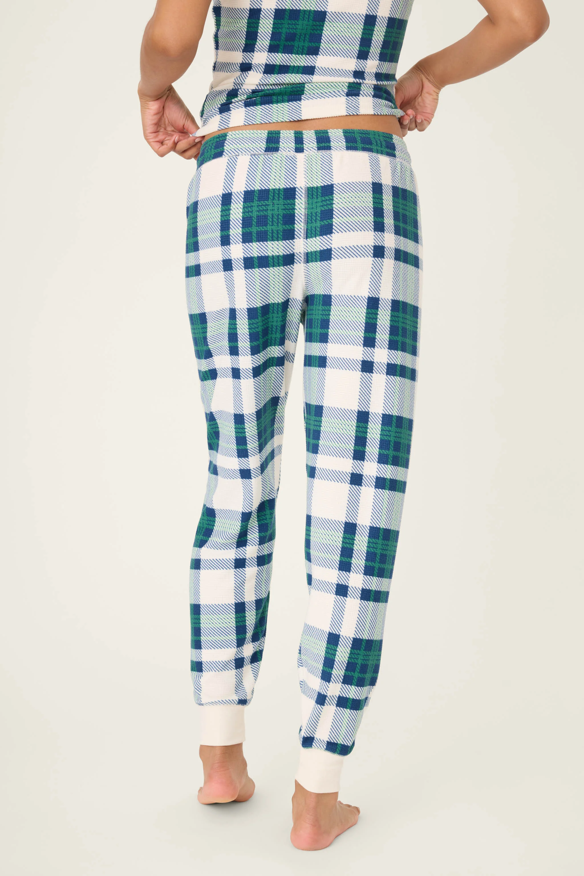 Cozy Life Plaid Thermal Velour Banded Pants - Image 2