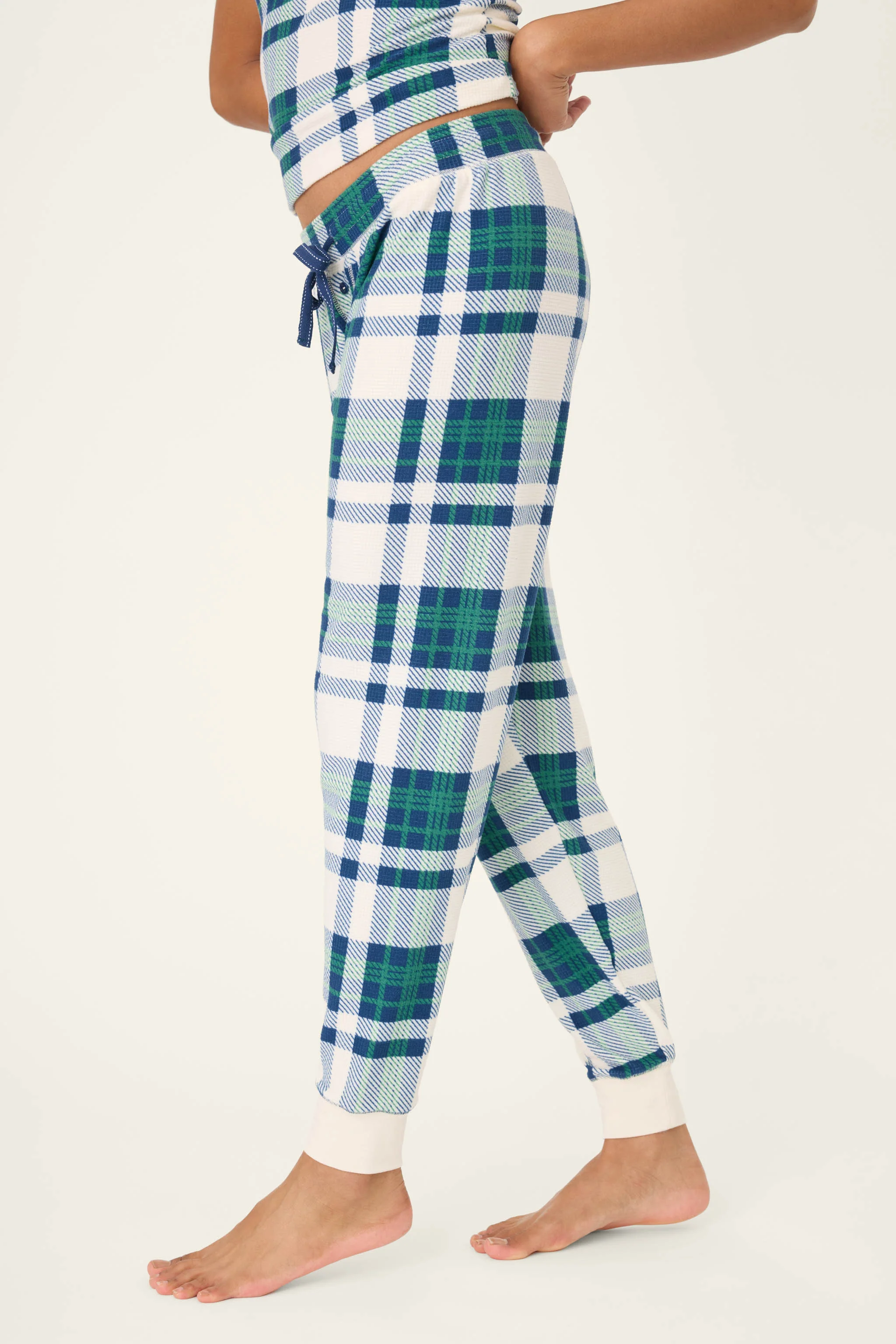 Cozy Life Plaid Thermal Velour Banded Pants - Image 4