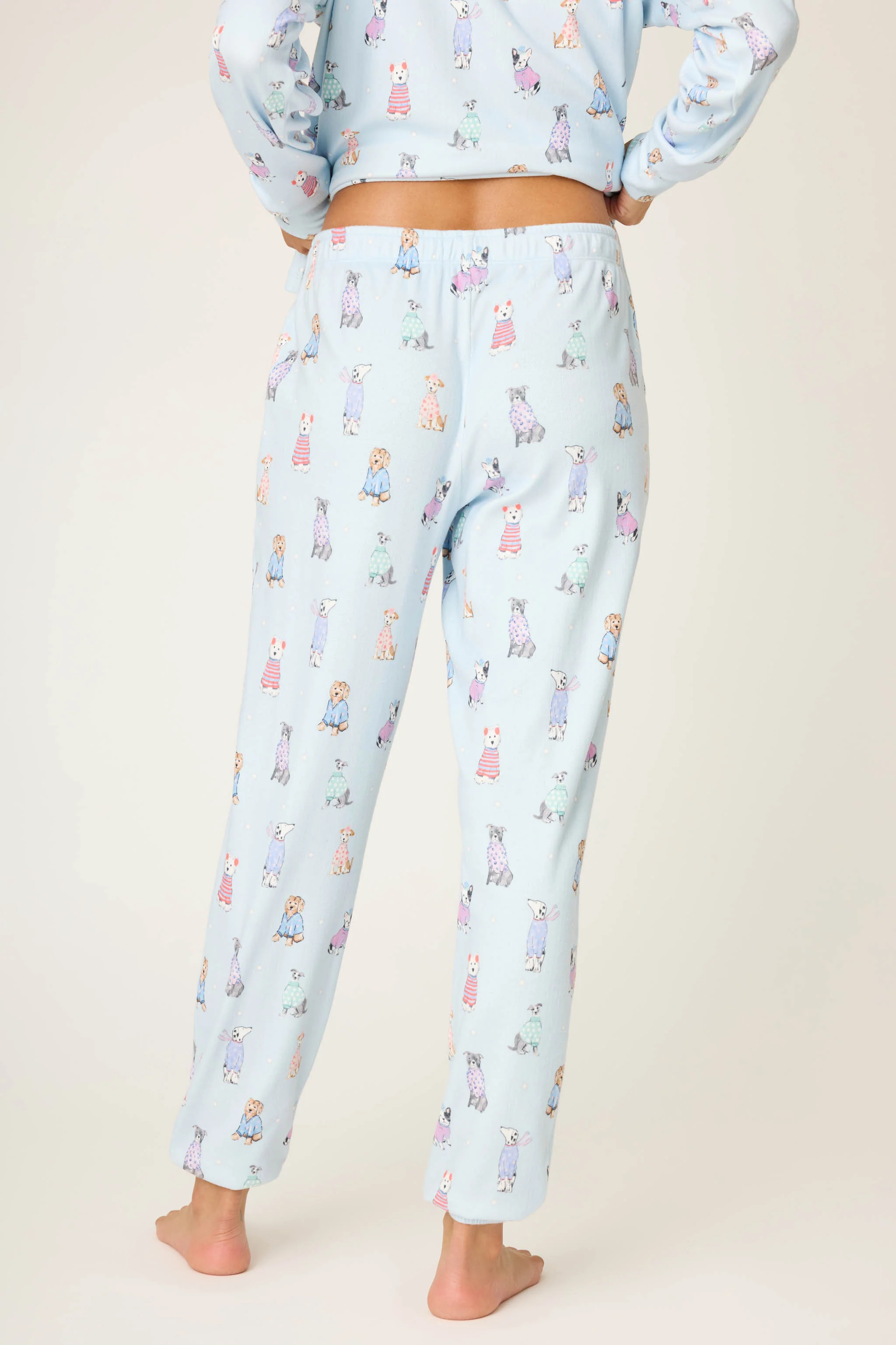 Doggone Cold Dog Print Pointelle Banded Pants - Image 4