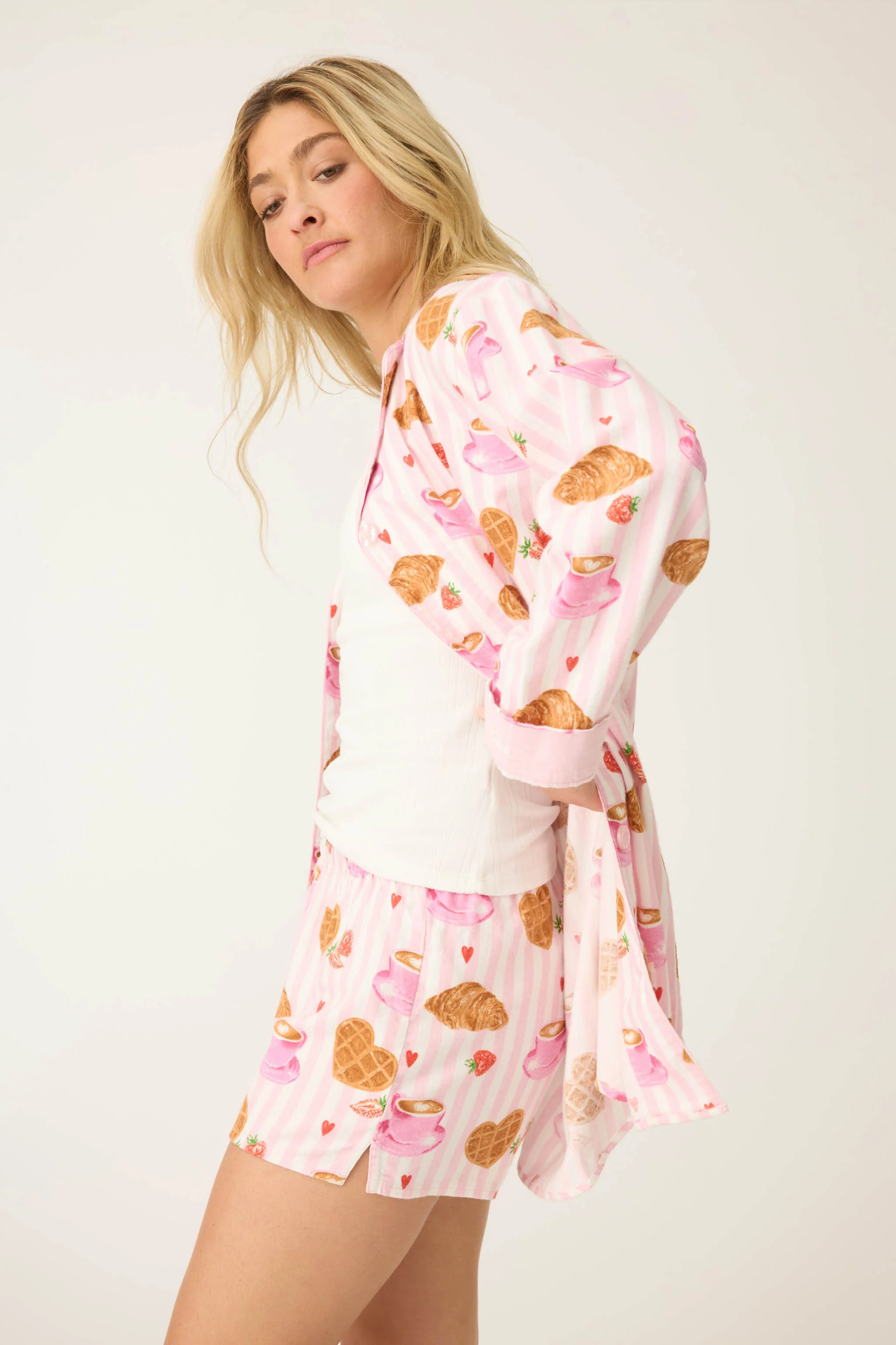 Brunch Club Breakfast Print Flannel Nightshirt - Image 6