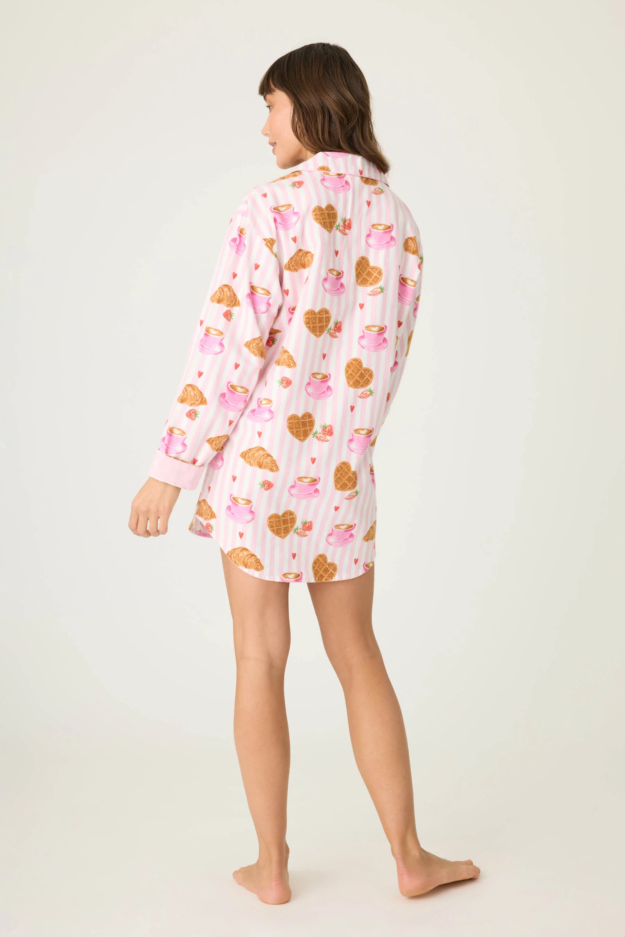Brunch Club Breakfast Print Flannel Nightshirt - Image 7