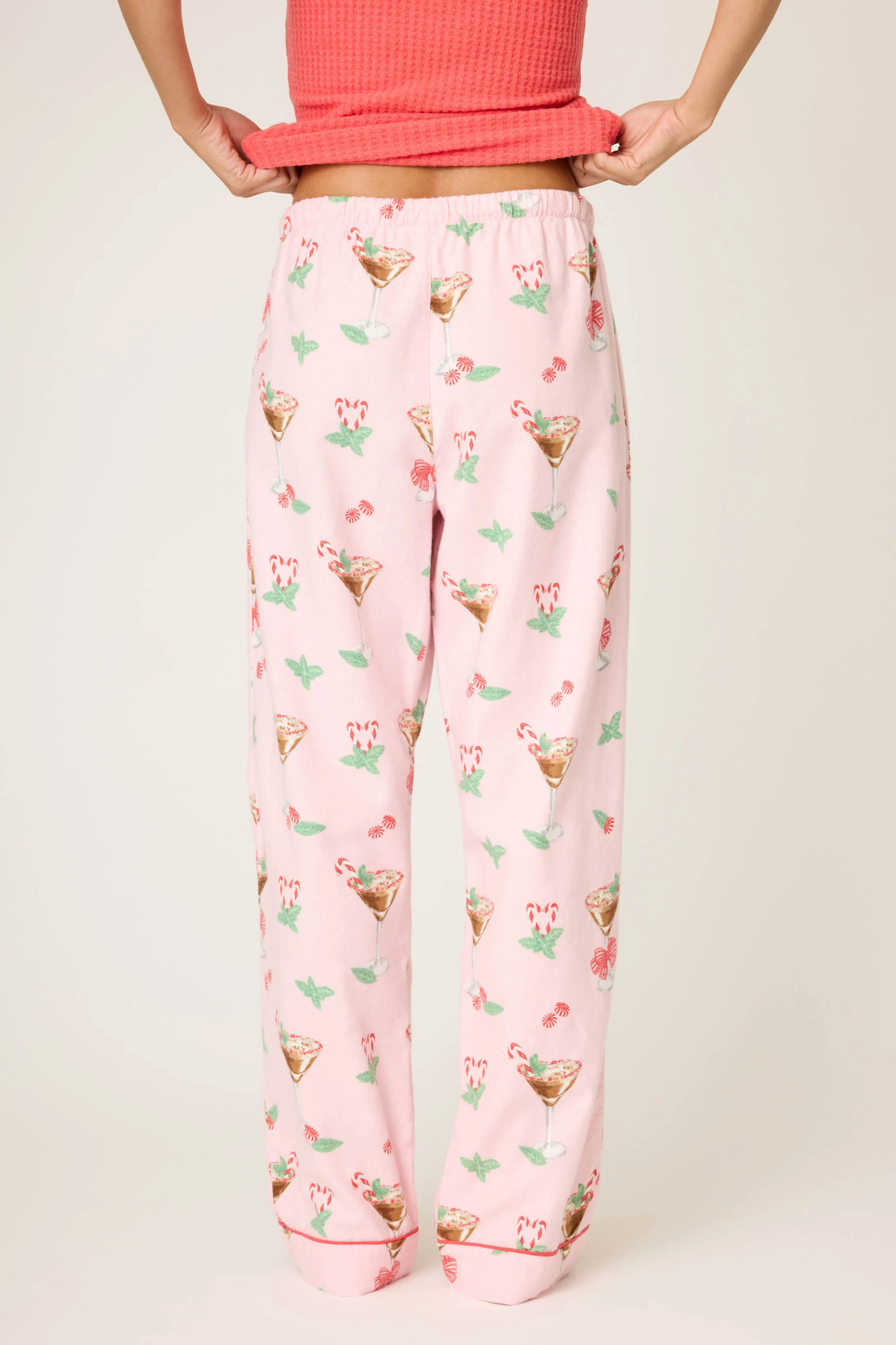 Tini Time Drink Print Flannel Pants - Image 4