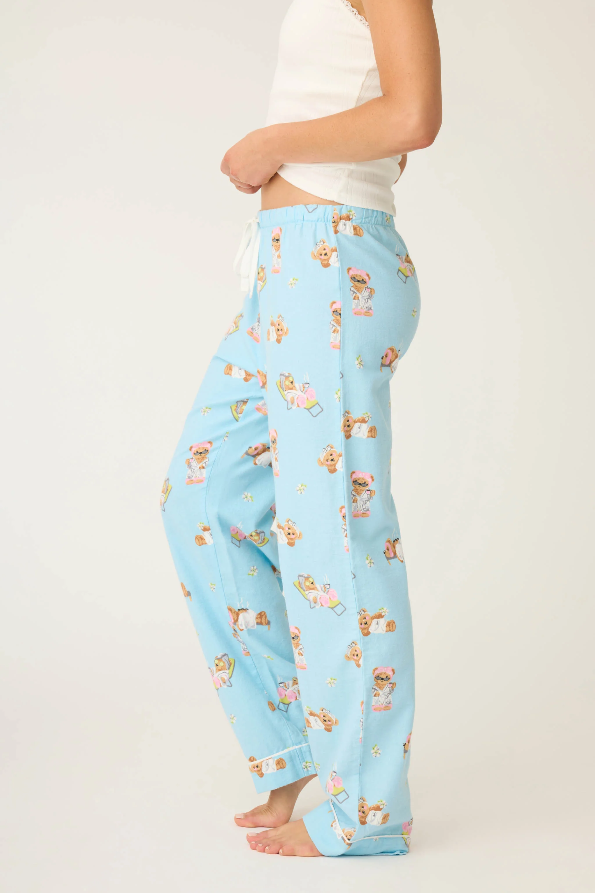 Beary Cute Bear Print Flannel Pants - Image 6
