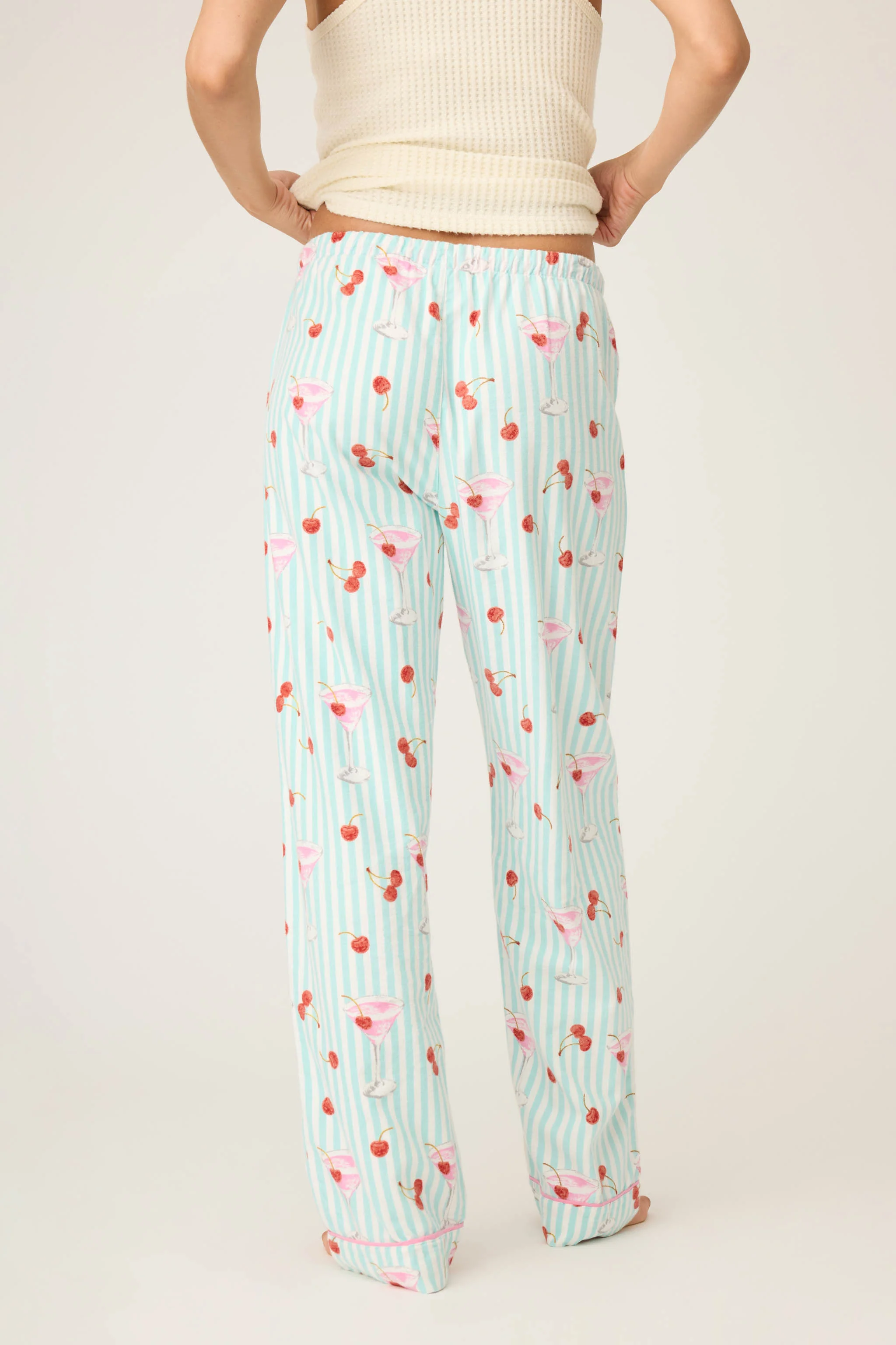 Ma Cherie Cherry Print Flannel Pants - Image 4