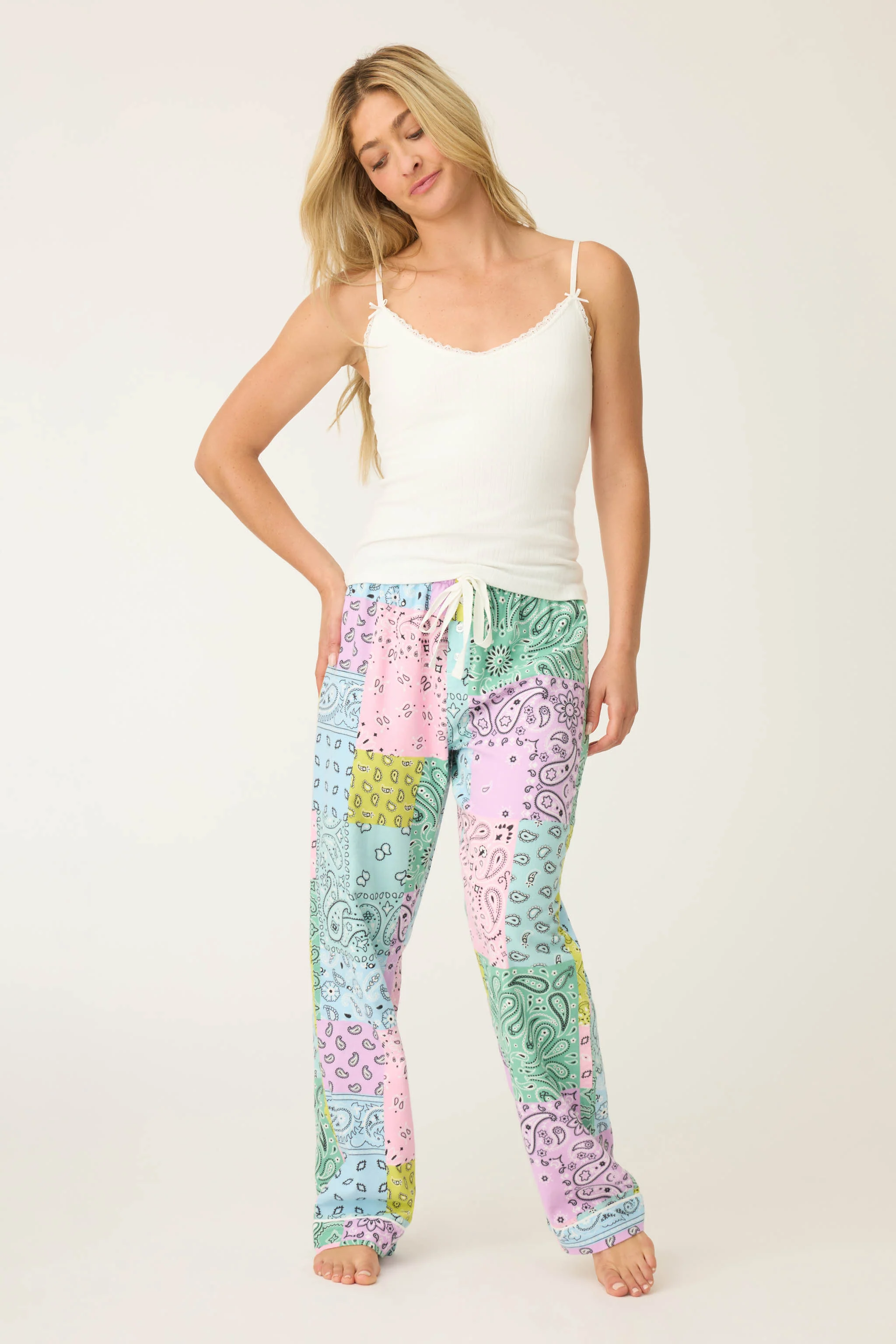 Howdy Honey Paisley Print Flannel Pant - Image 3