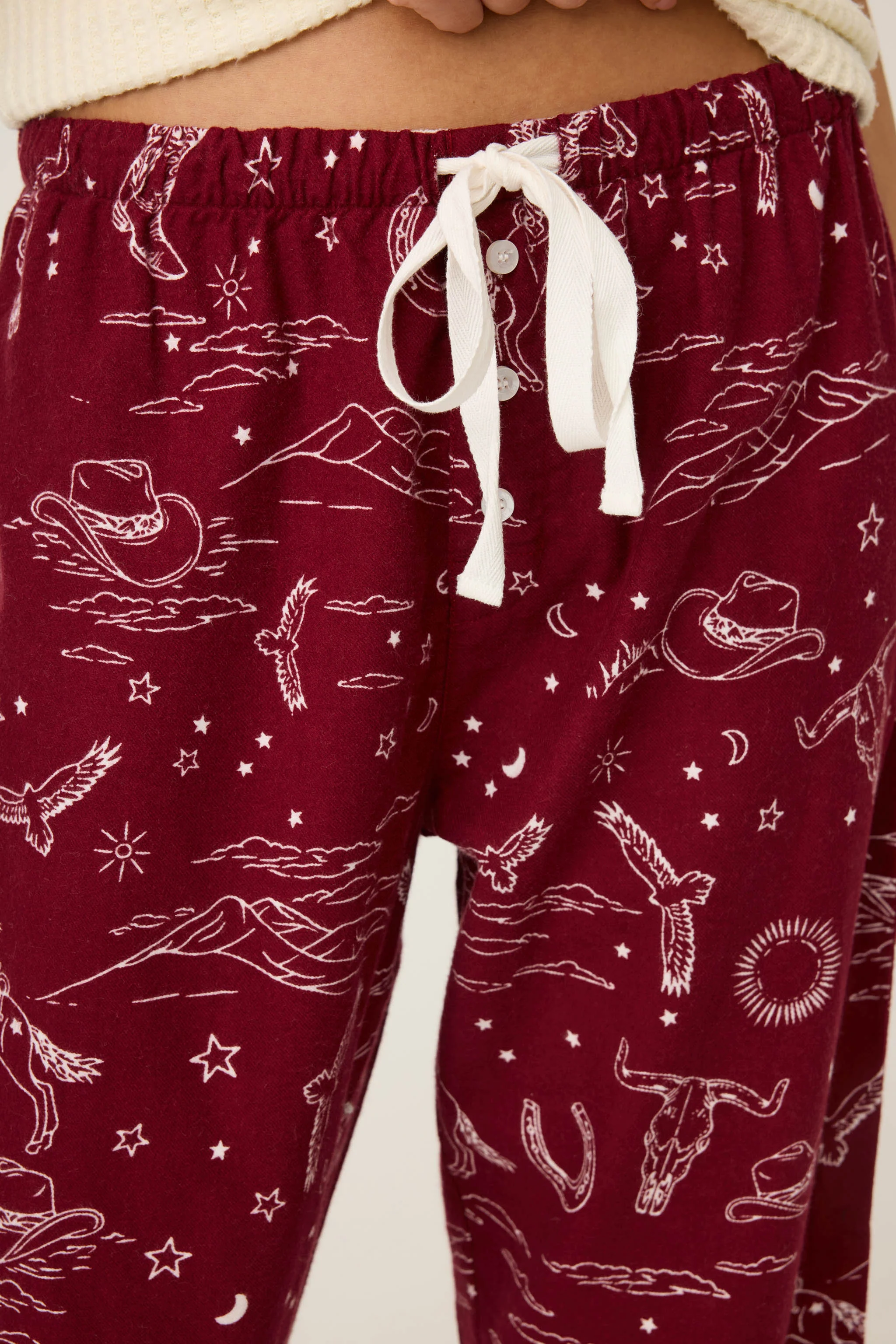 Hold Your Horses Western Print Flannel Pants - Image 6