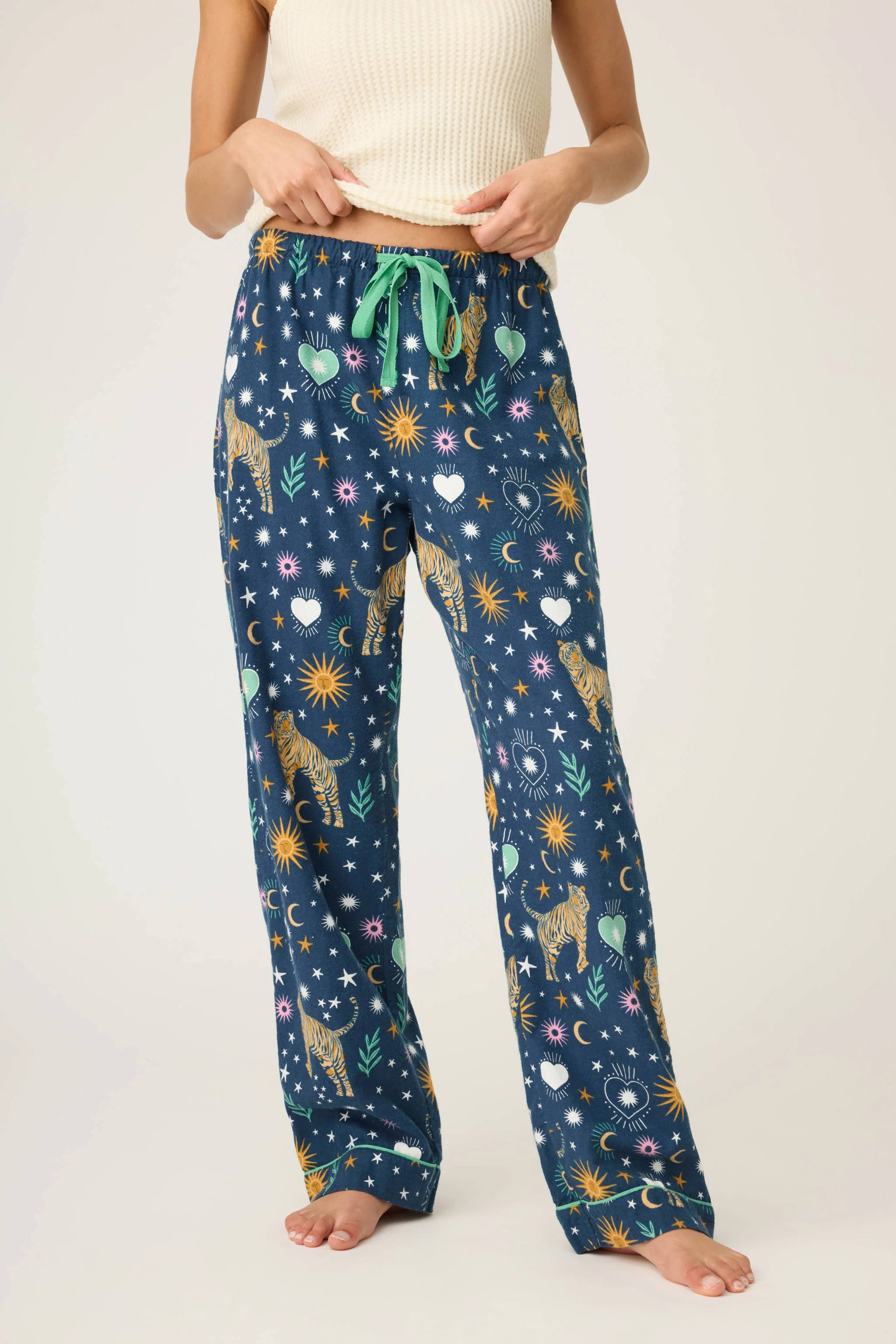 Wild At Heart Tiger Print Flannel Pajama Pants