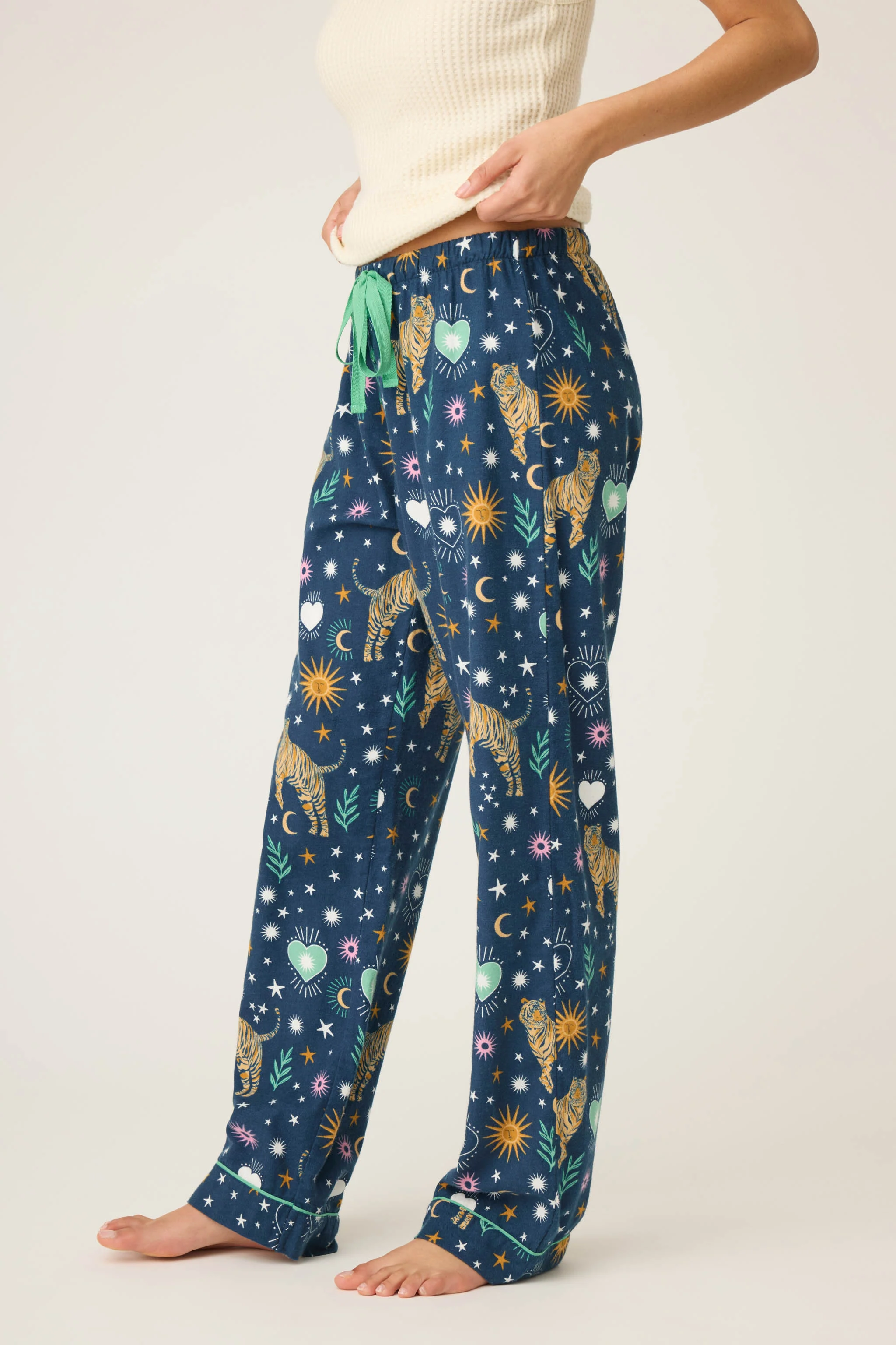Wild At Heart Tiger Print Flannel Pajama Pants - Image 5