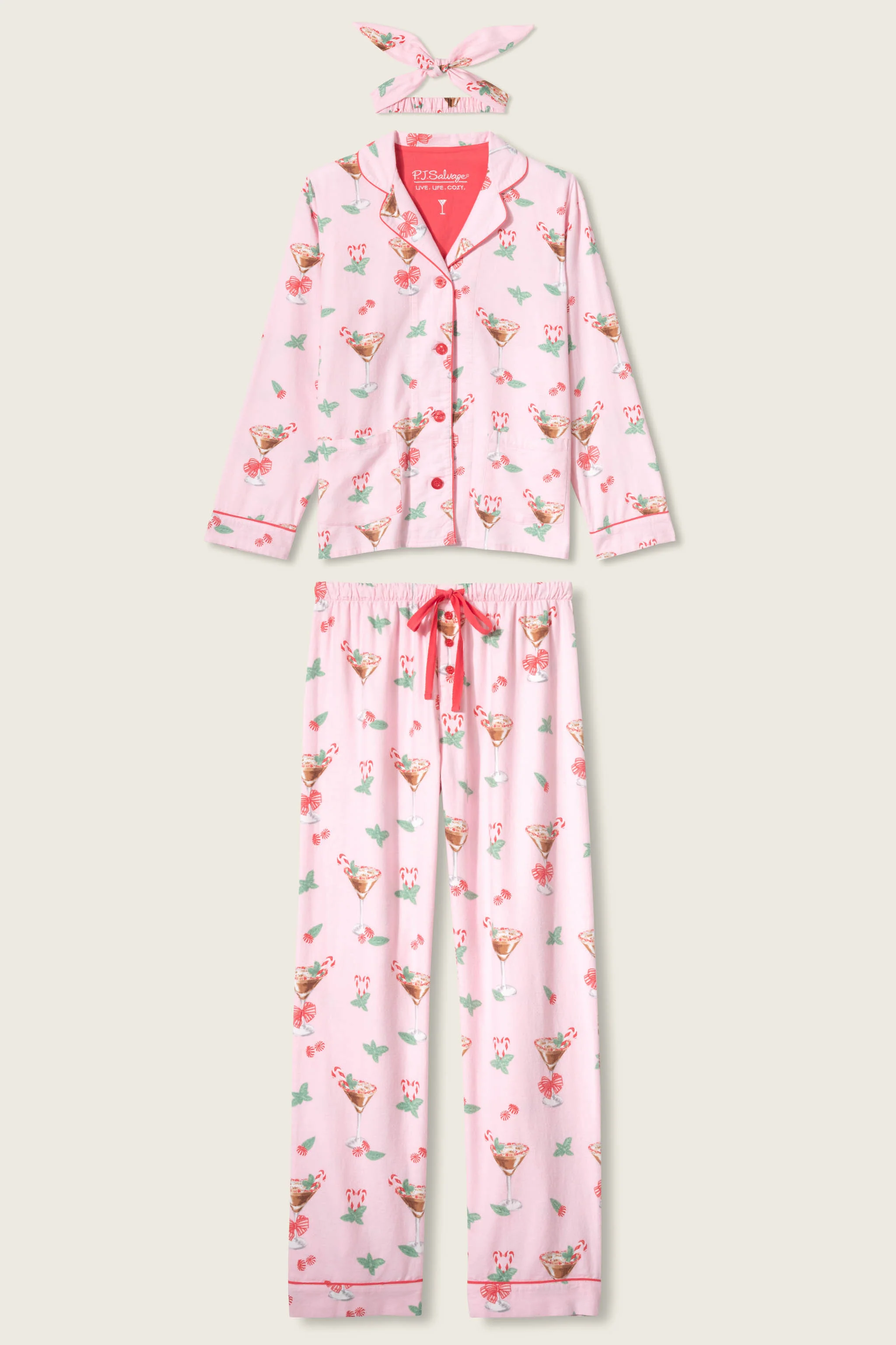 Tini Time Drink Print 3-Piece Flannel PJ Set - Image 6