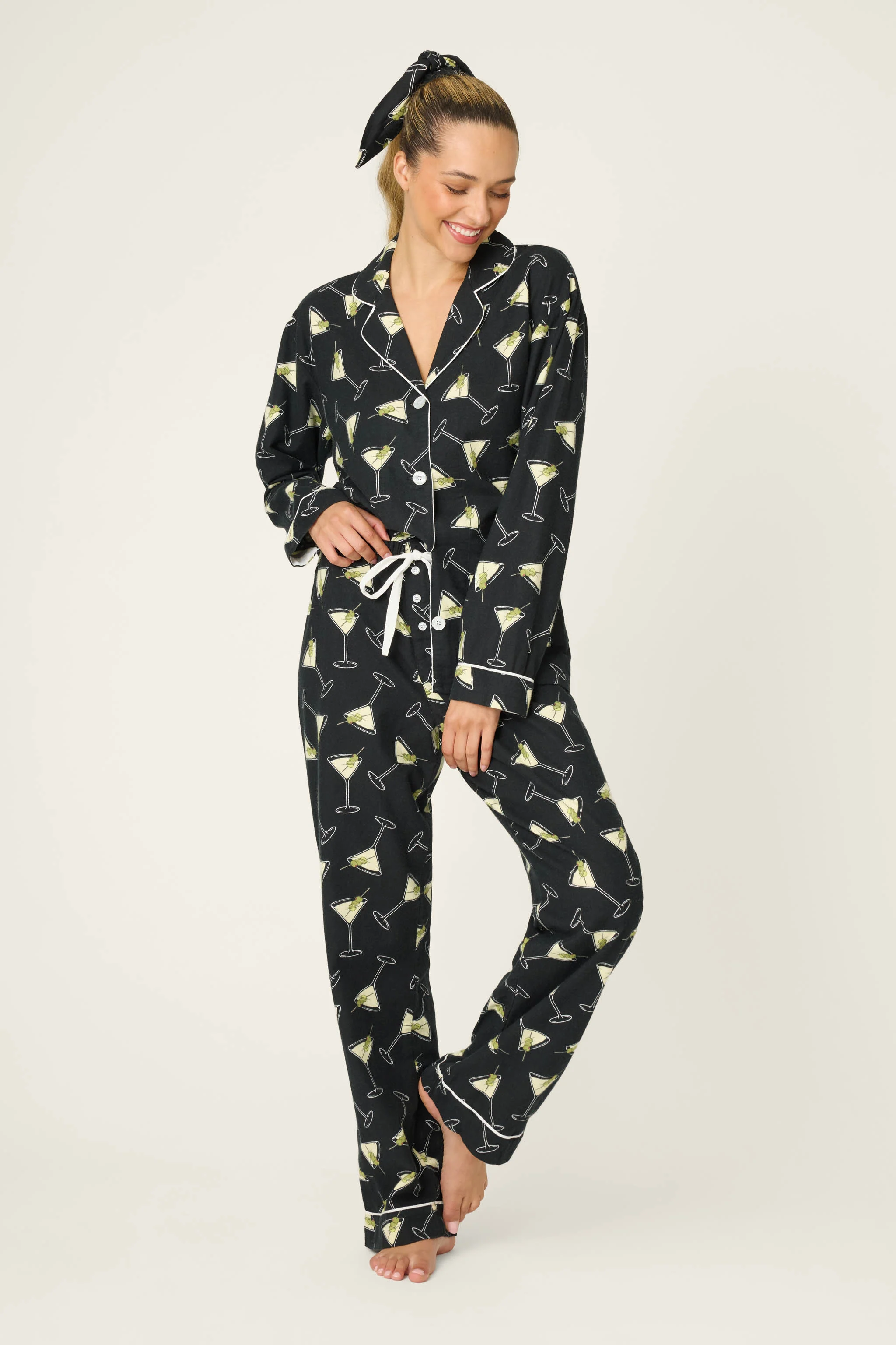 Merrier With A Martini 3-Piece Flannel PJ Set - Image 3