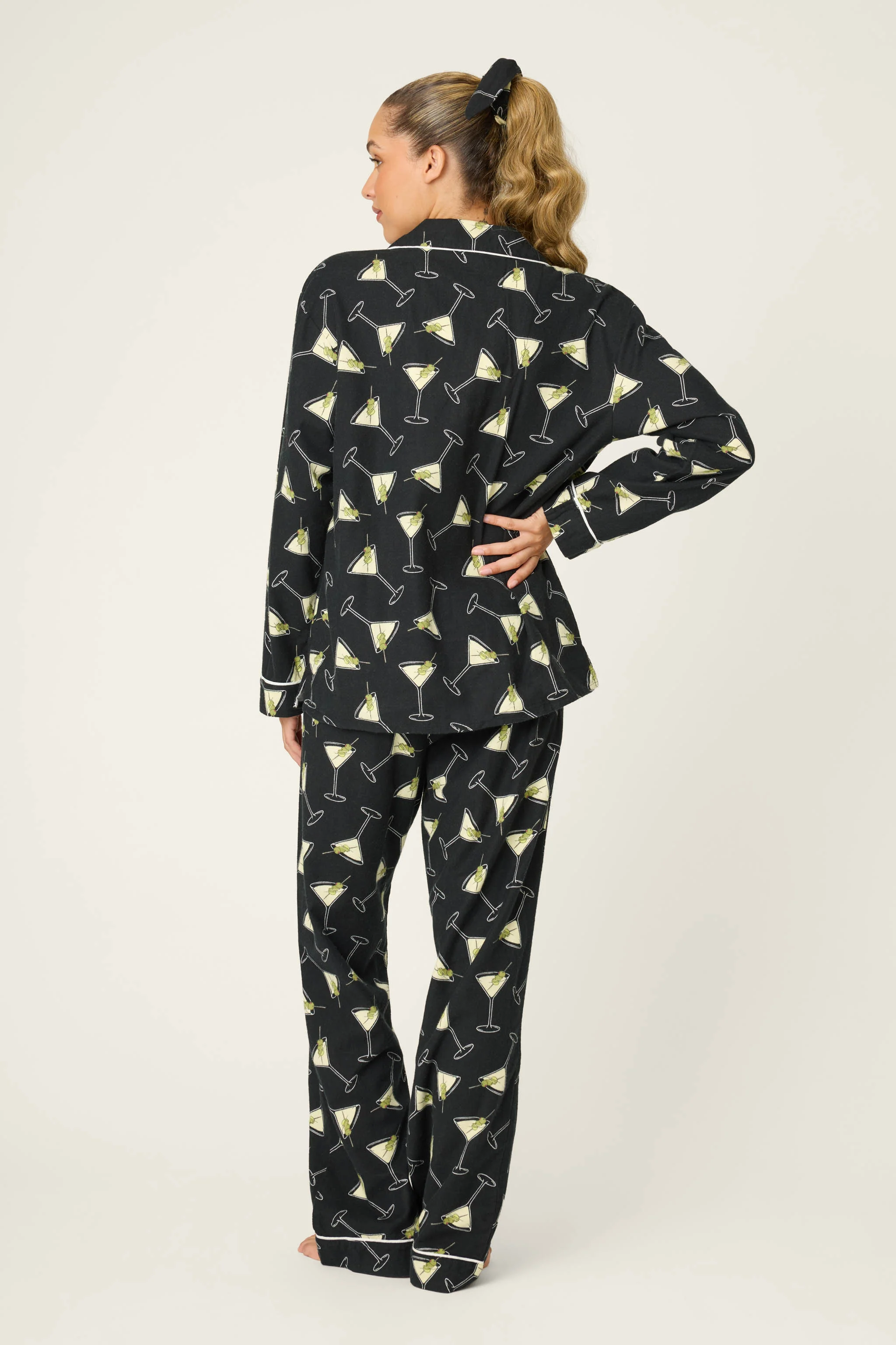 Merrier With A Martini 3-Piece Flannel PJ Set - Image 4