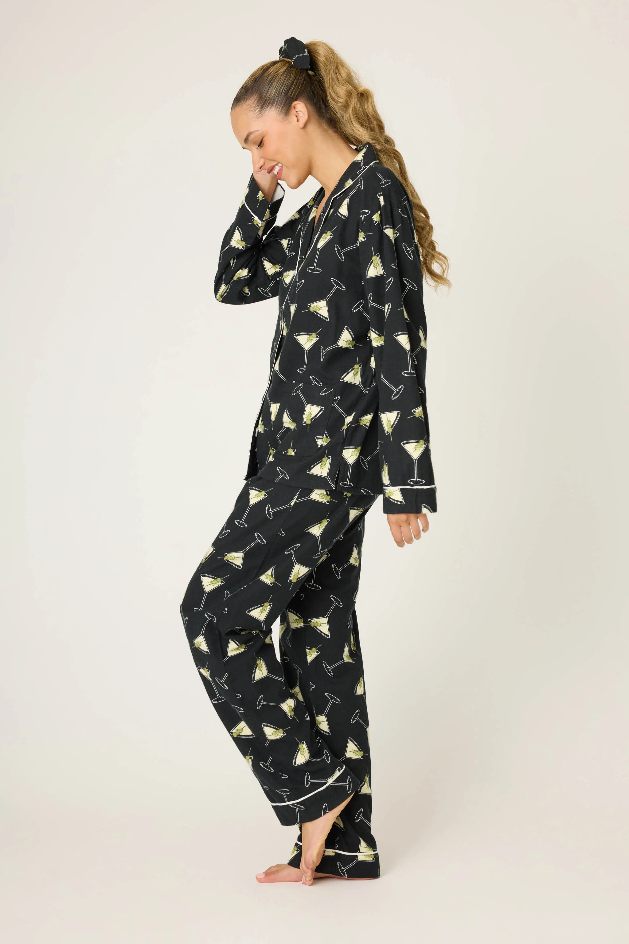 Merrier With A Martini 3-Piece Flannel PJ Set - Image 5