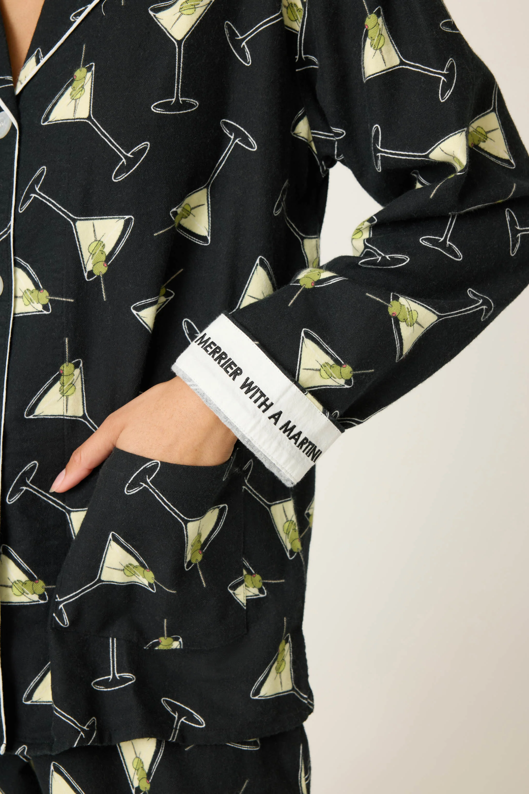 Merrier With A Martini 3-Piece Flannel PJ Set - Image 6