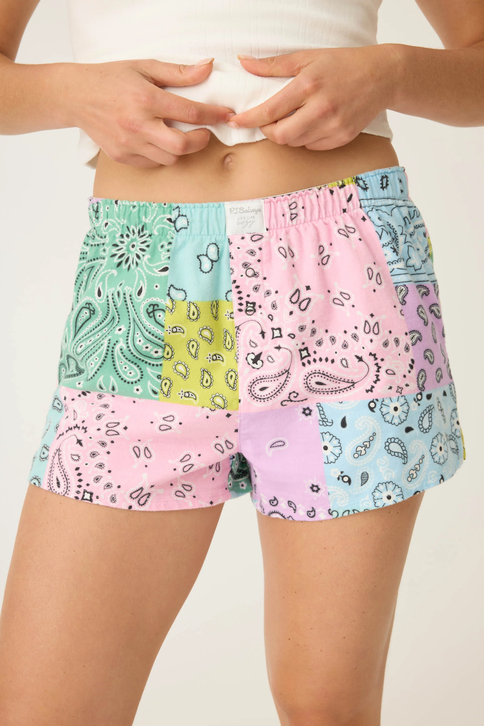 Howdy Honey Paisley Print Flannel Shorts - Image 4