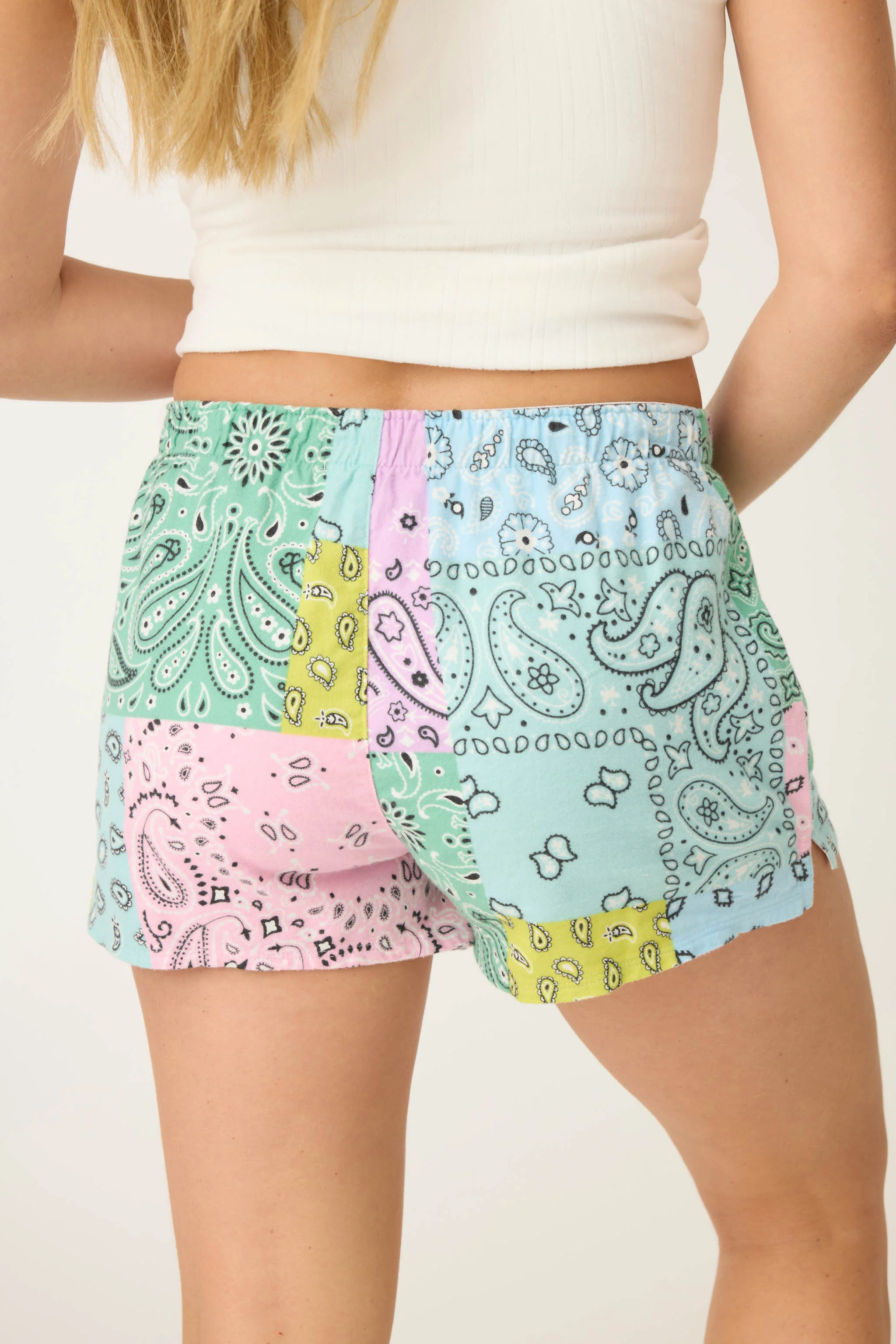 Howdy Honey Paisley Print Flannel Shorts - Image 5