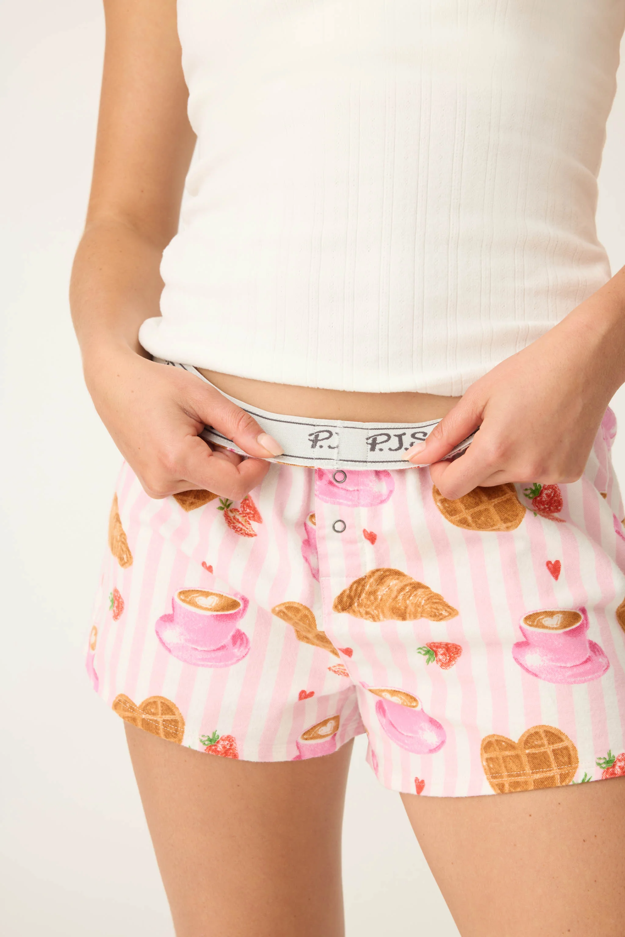 Brunch Club Breakfast Print Flannel Shorts - Image 6