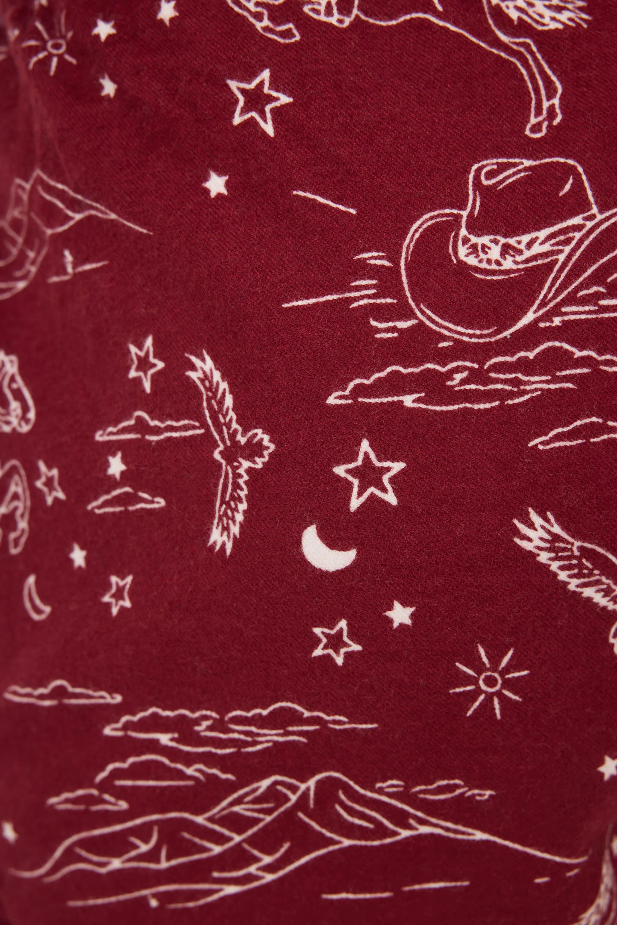 Hold Your Horses Western Print Flannel Shorts - Image 2