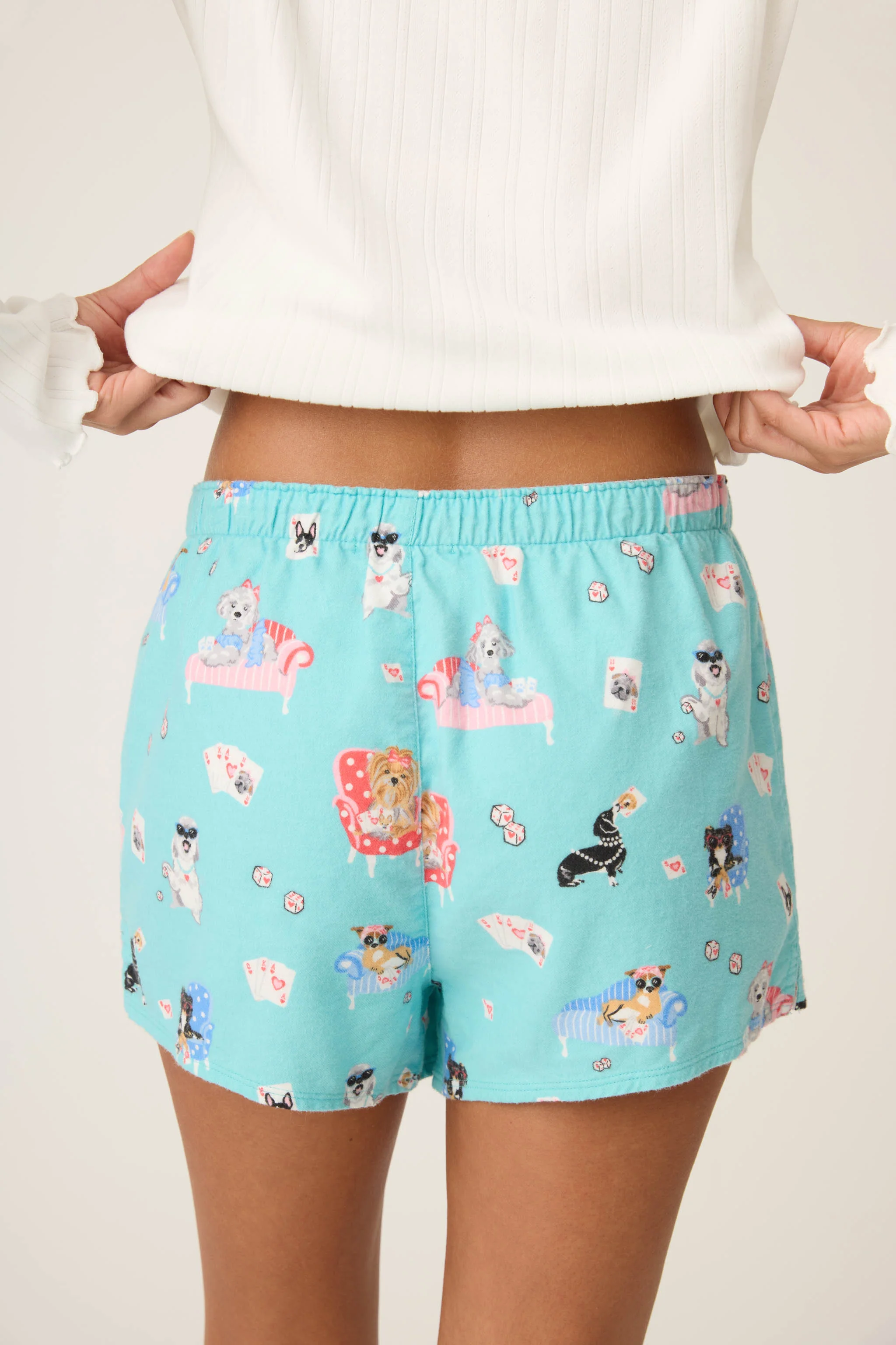 This Is How I Roll Dog Print Flannel Shorts - Image 5