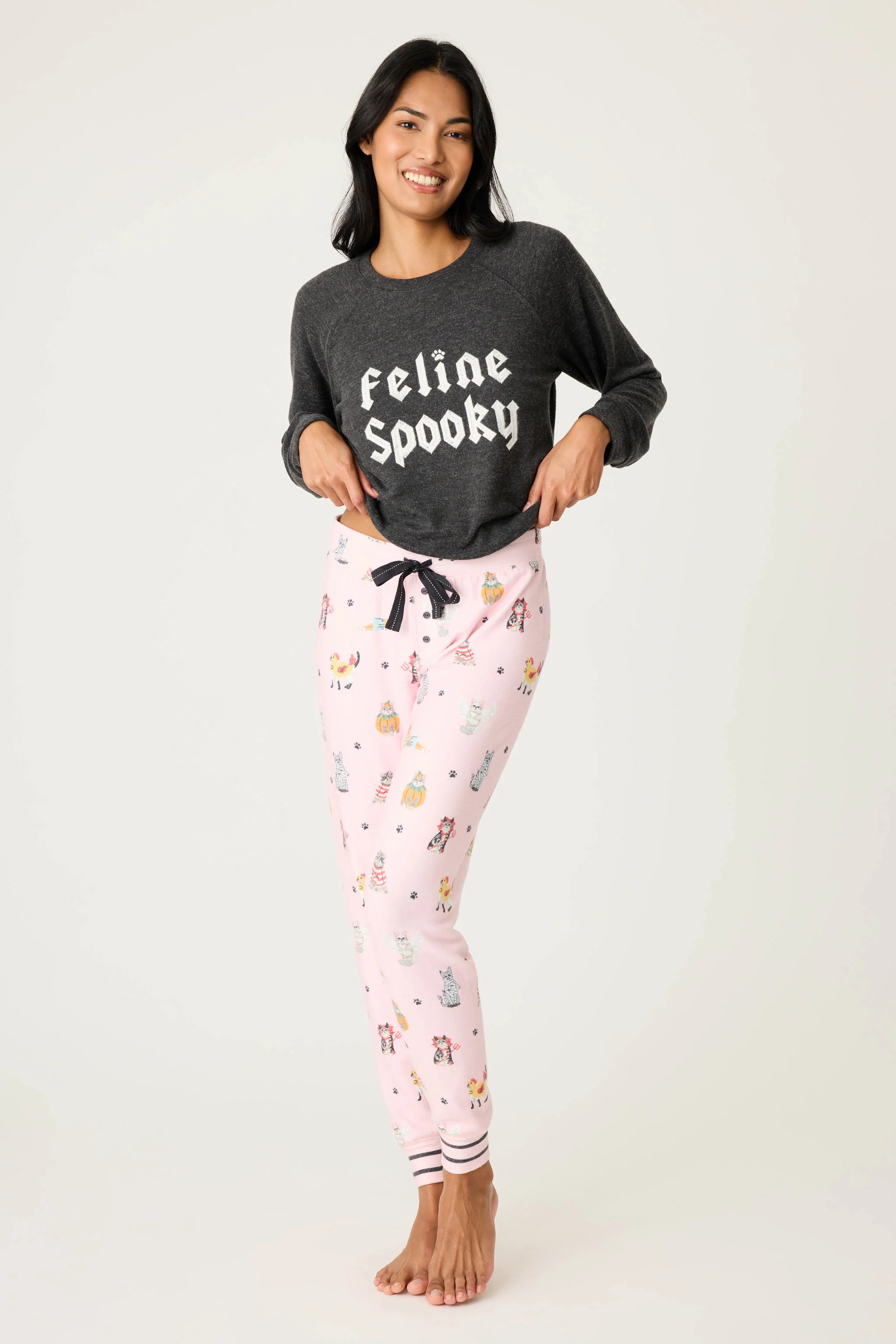 Feline Spooky Halloween Cat Print Banded Pant - Image 3