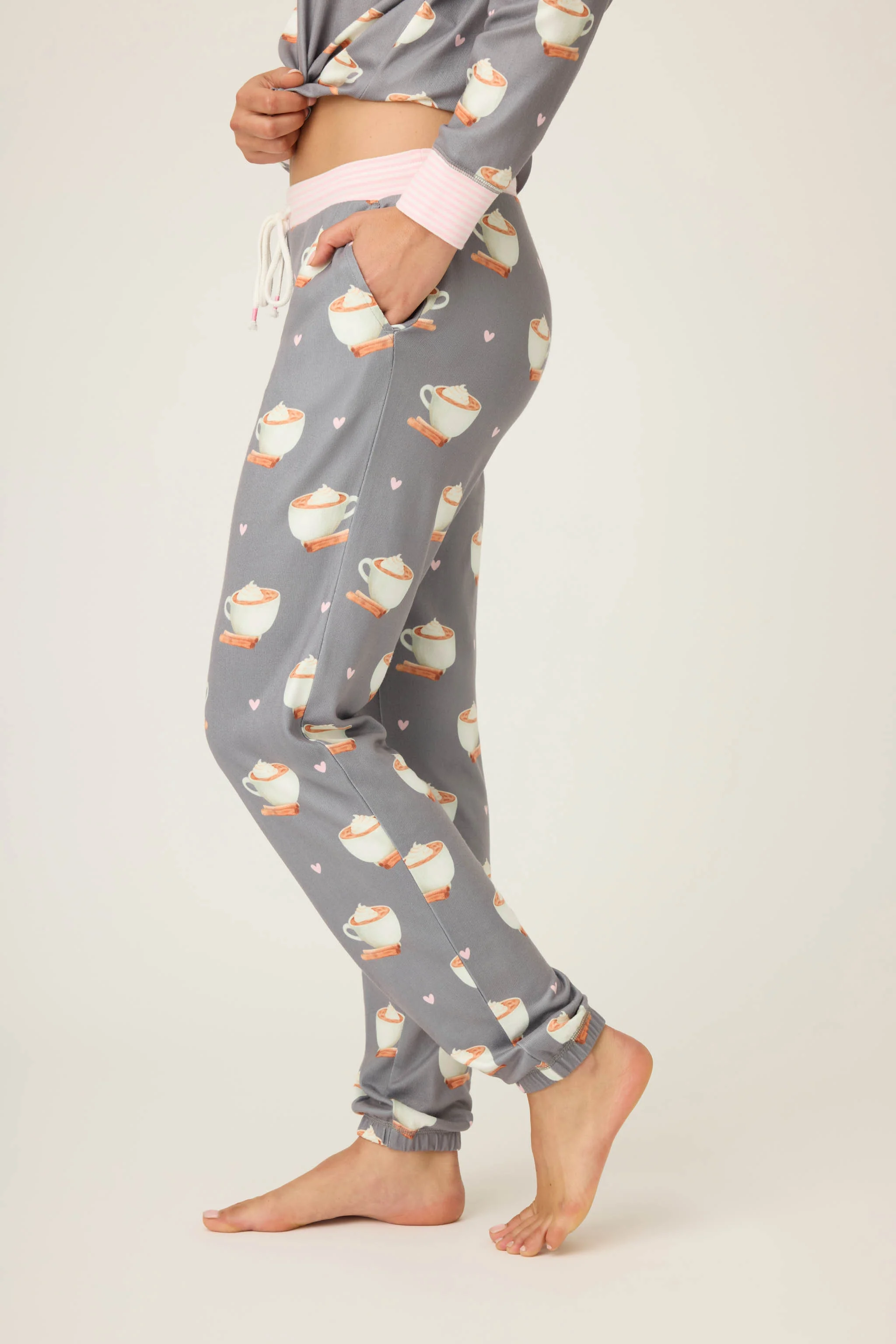 Love You A Latte Coffee Print Banded Pant - Image 3