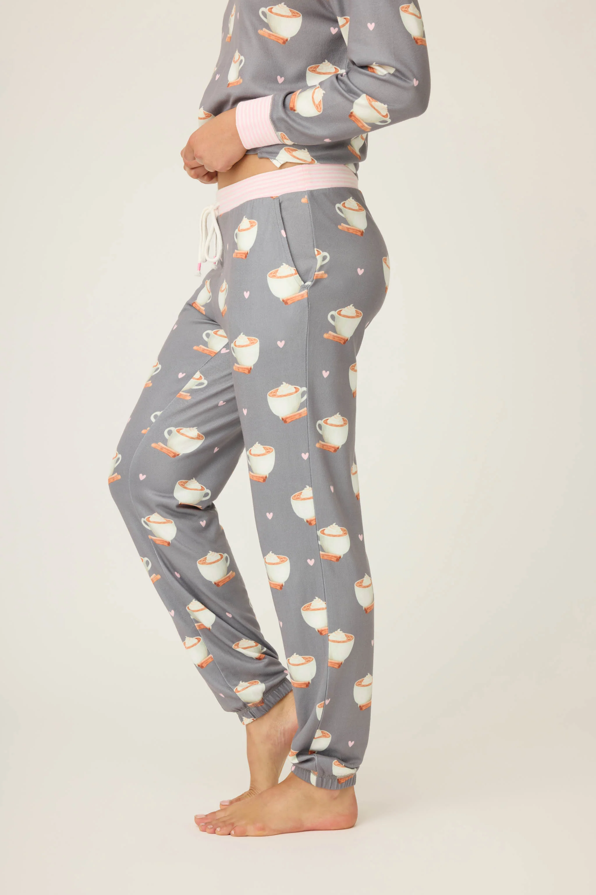 Love You A Latte Coffee Print Banded Pant - Image 5
