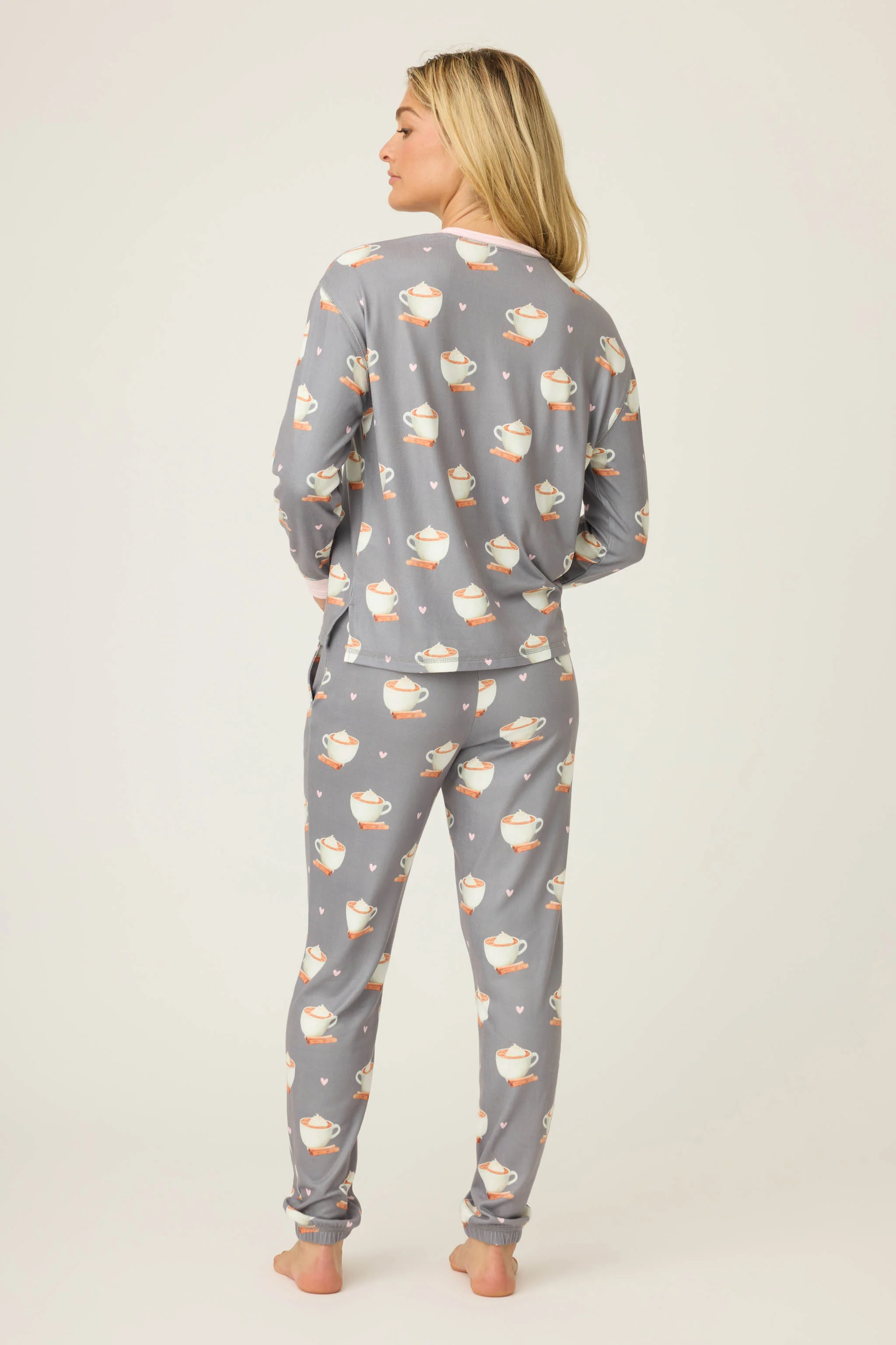 Love You A Latte Coffee Print PJ Set - Image 6
