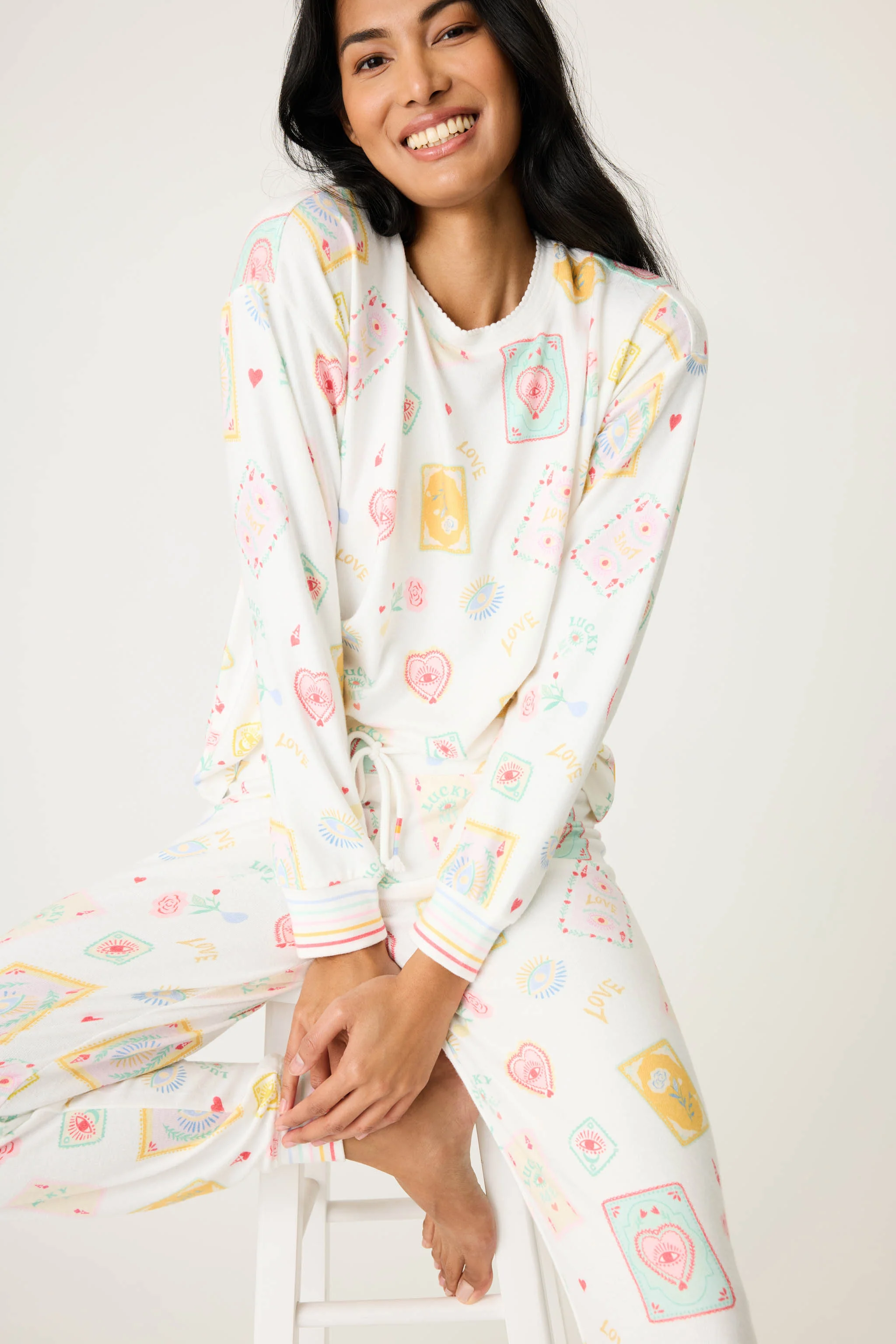 Lucky Me Tarot Card Print Long Sleeve Top - Image 2