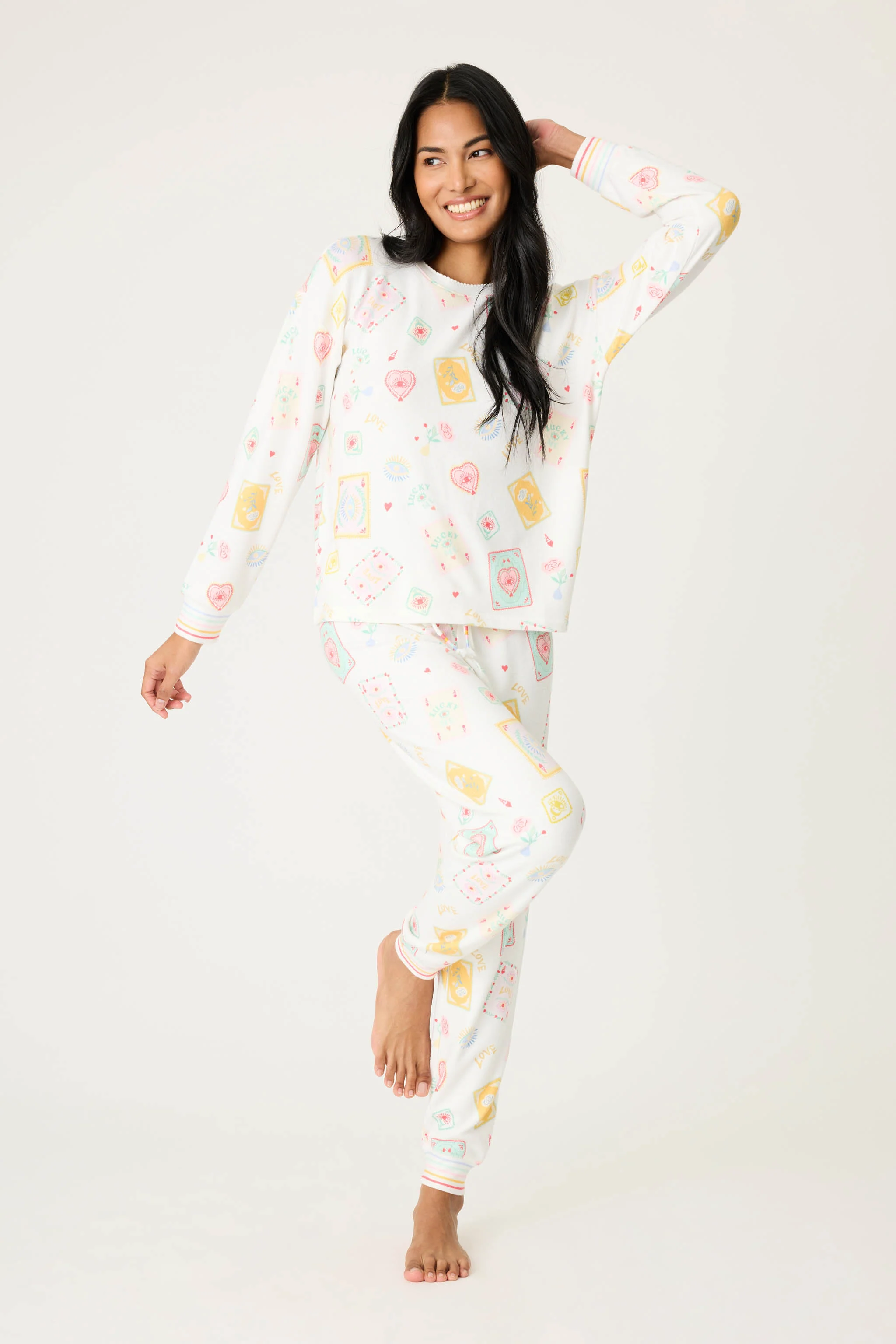 Lucky Me Tarot Card Print Long Sleeve Top - Image 3